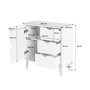 Voir la diapositive 4 : SWEEEK Commode enfant. 1 porte et 3 tiroirs. 2 étagères. blanc. pieds en pin