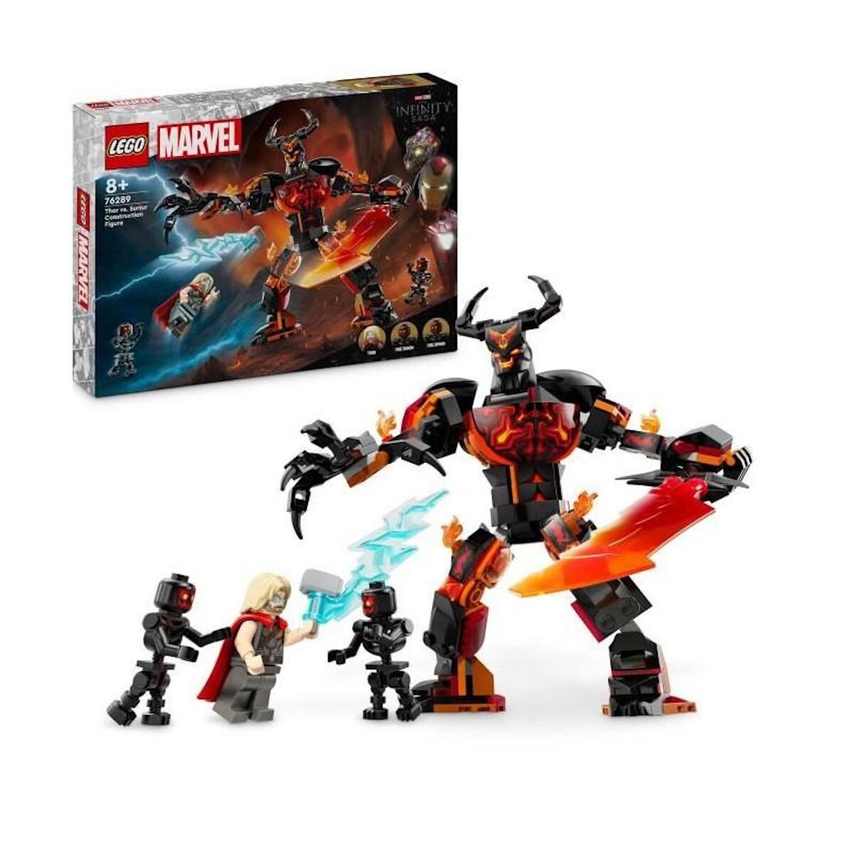 LEGO LEGO Marvel 76289 Figurine de Thor contre Surtur a construire, Set de super-héros