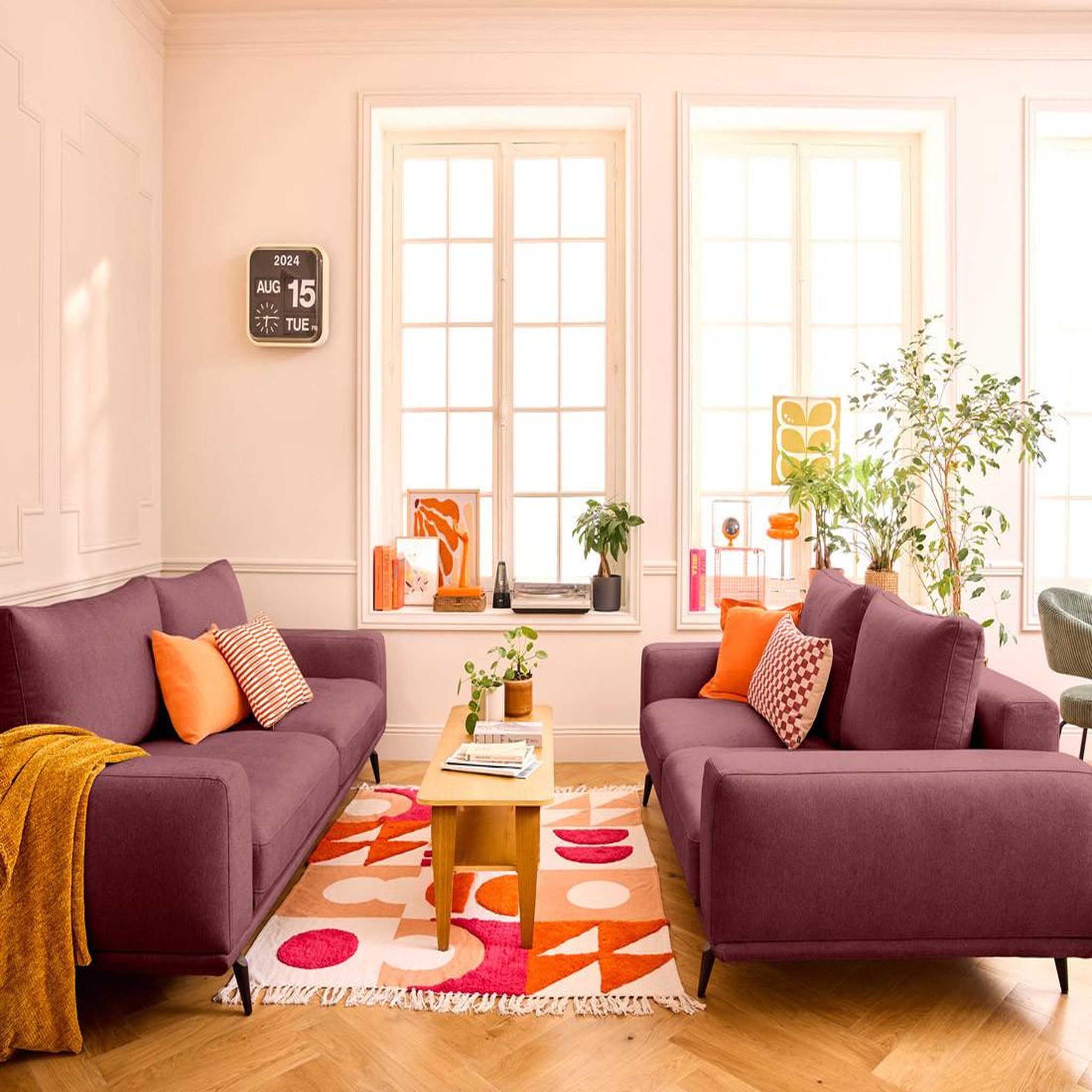 Voir la diapositive 4 : LISA DESIGN Vicence - canapé droit 2 places en tissu