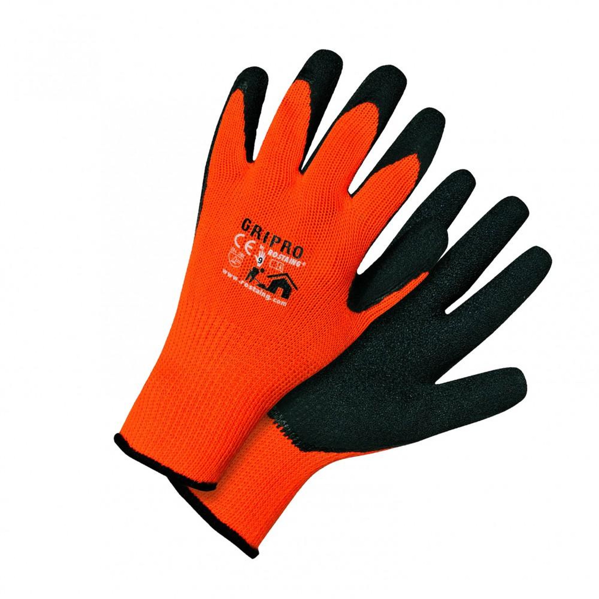 ROSTAING Gants manutention maçonnerie menuiserie orange  ROSTAING GRIPRO Taille 9