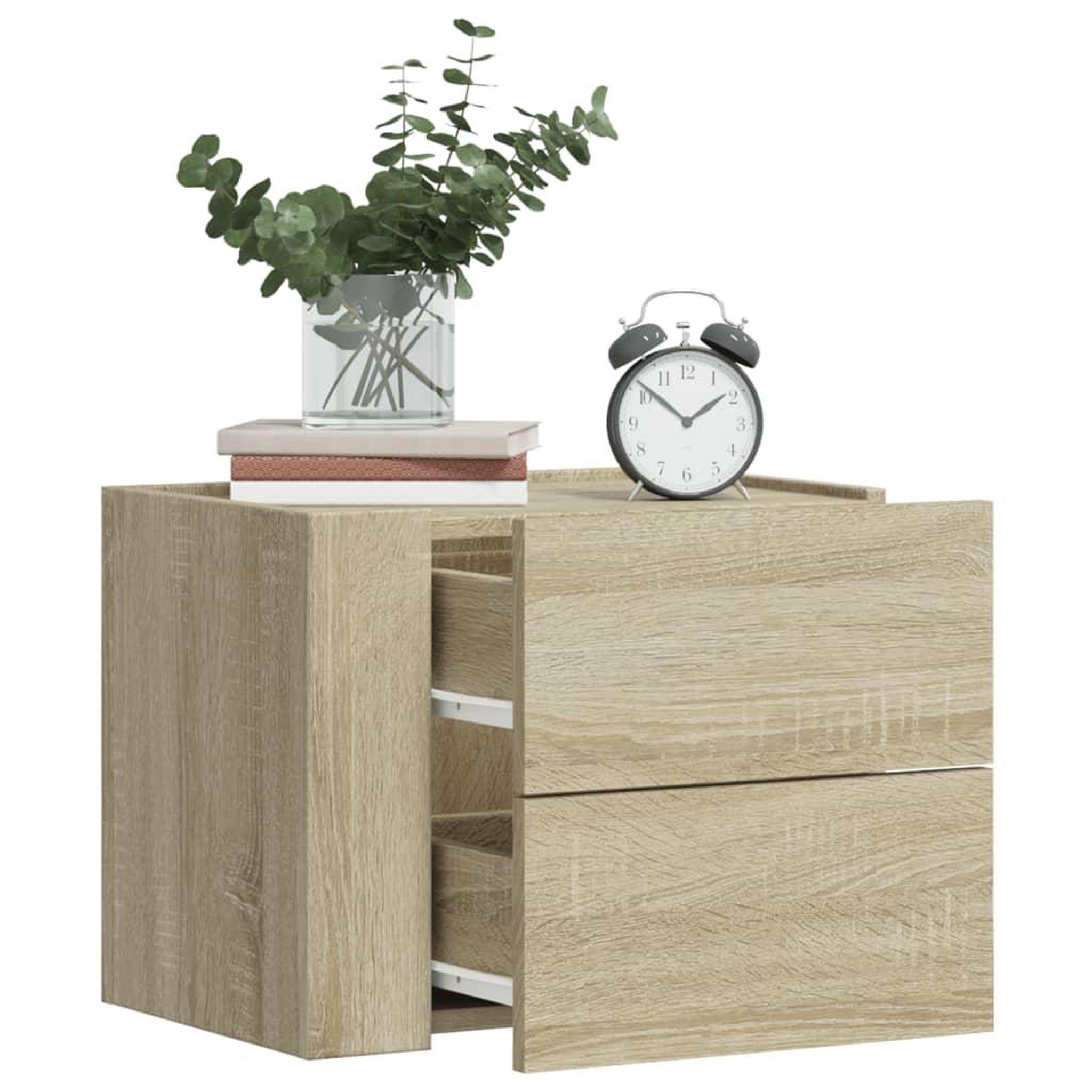VIDAXL Tables de chevet murales 2 pcs chene sonoma 45x30x35 cm