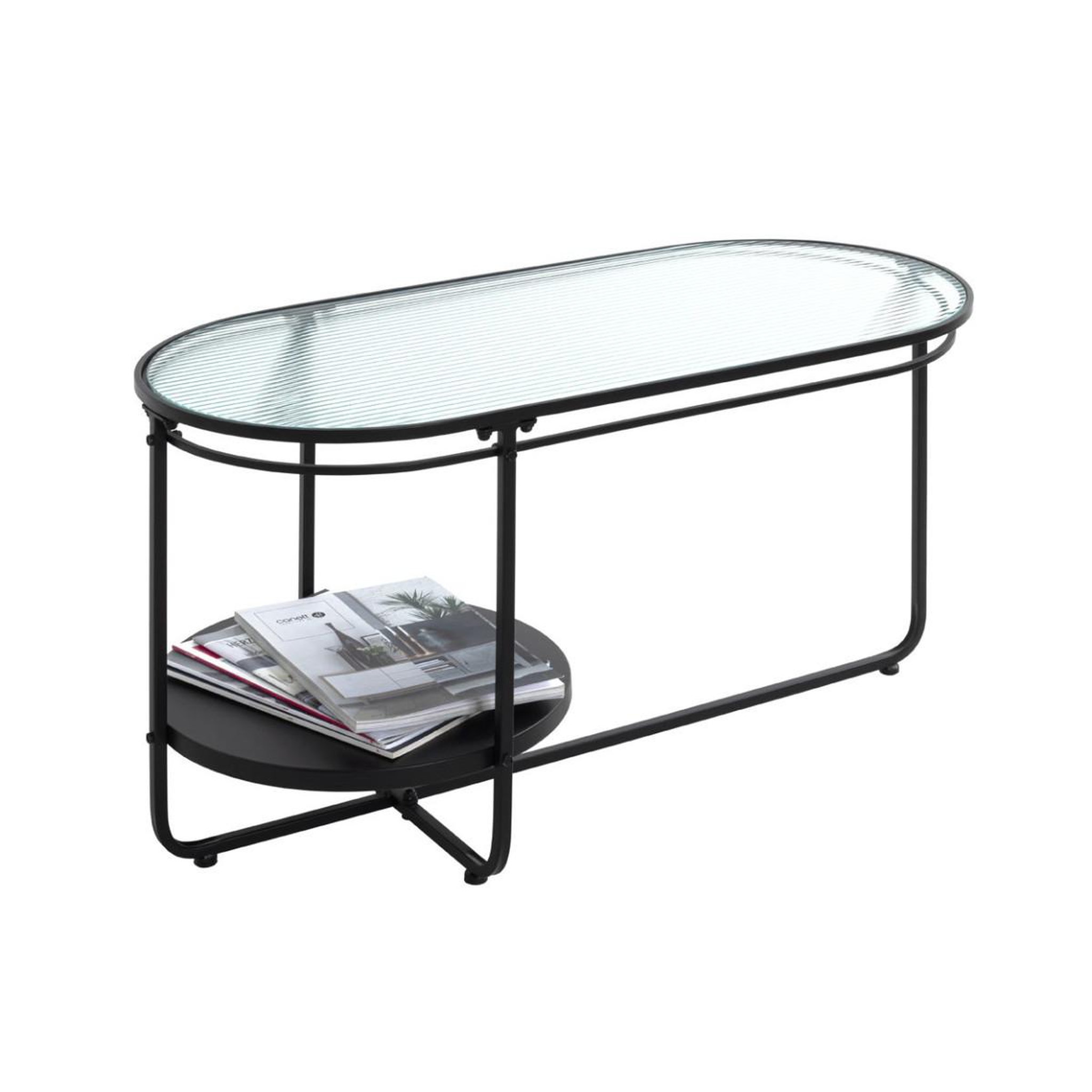 Voir la diapositive 2 : Paris Prix Table basse design  ondulé  90cm noir