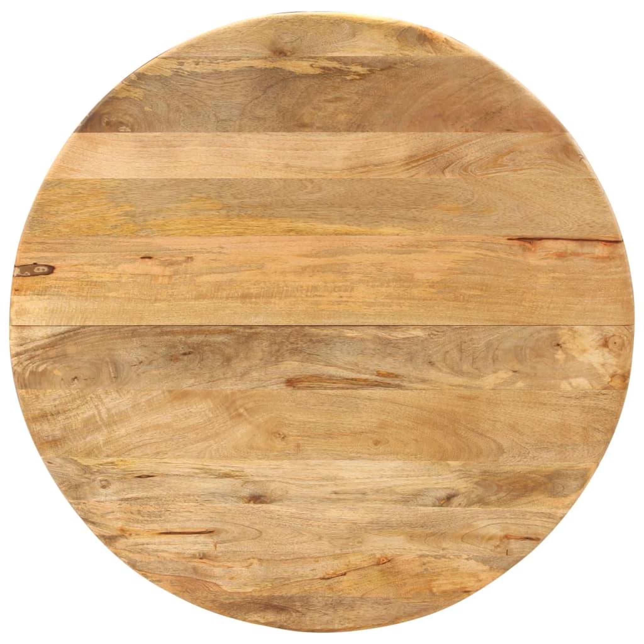 Voir la diapositive 2 : VIDAXL Table a dîner Ø110x78 cm Bois de manguier massif et acier