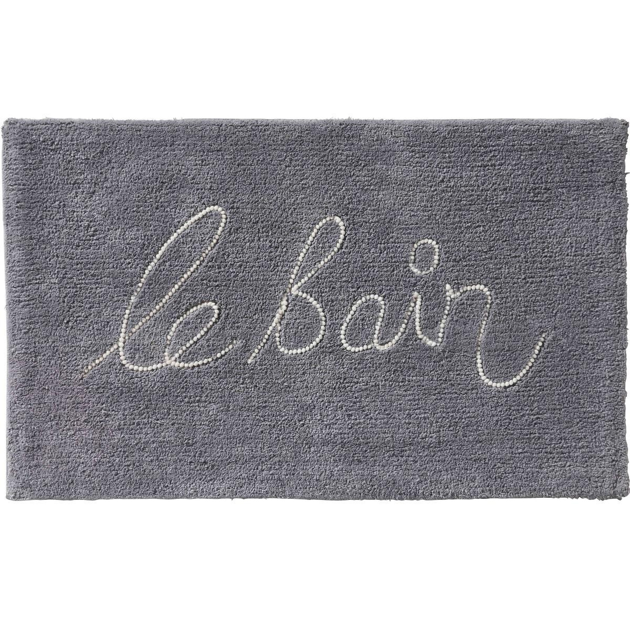 GUY LEVASSEUR Tapis de bain en coton fantaisie gris 50x80cm