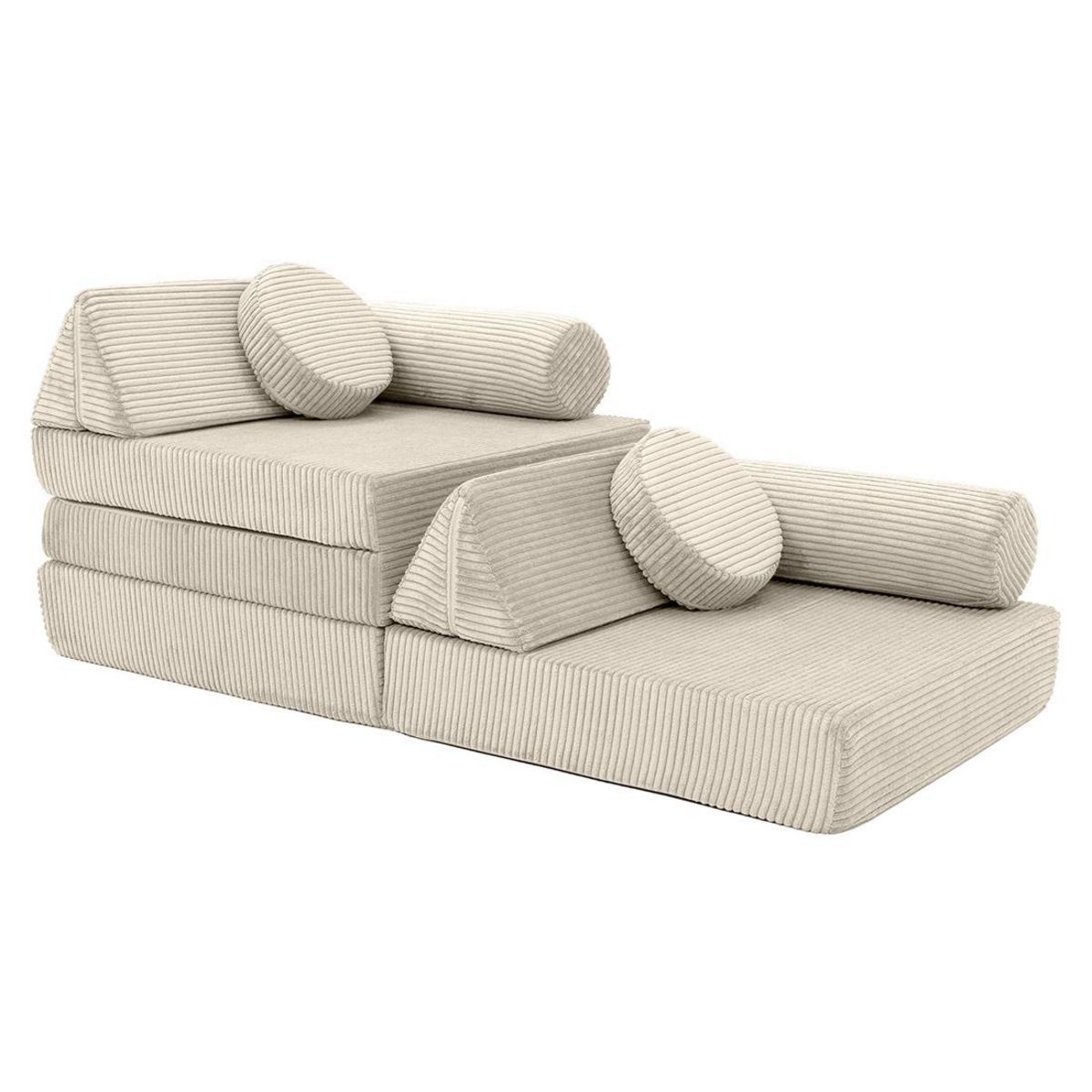 BEST MOBILIER Ines - canapé droit 2 places en velours côtelé