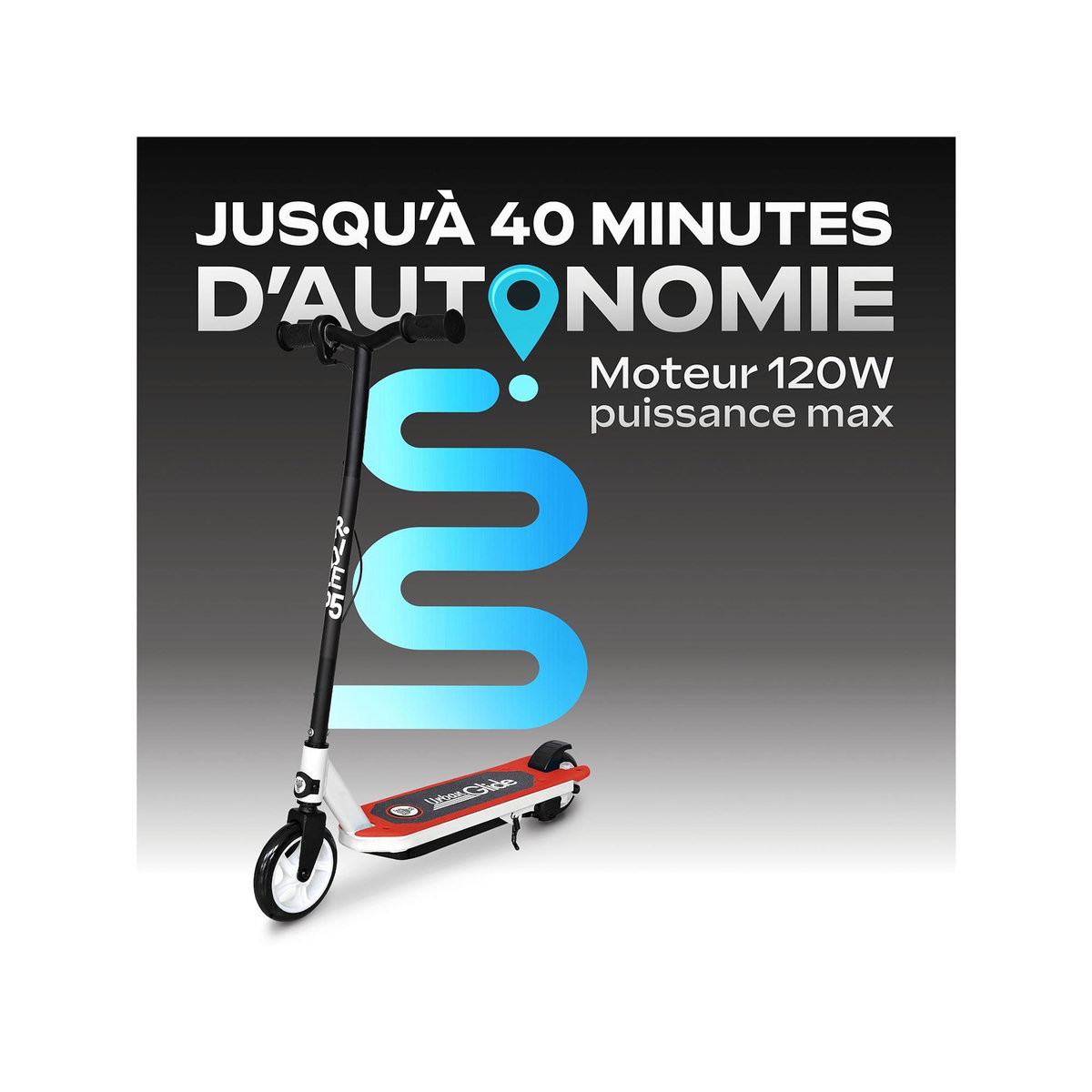 URBANGLIDE Trottinette Électrique Enfant Ride 55 Rouge - 30W, 10 km/h, 12V/5Ah, 40 min