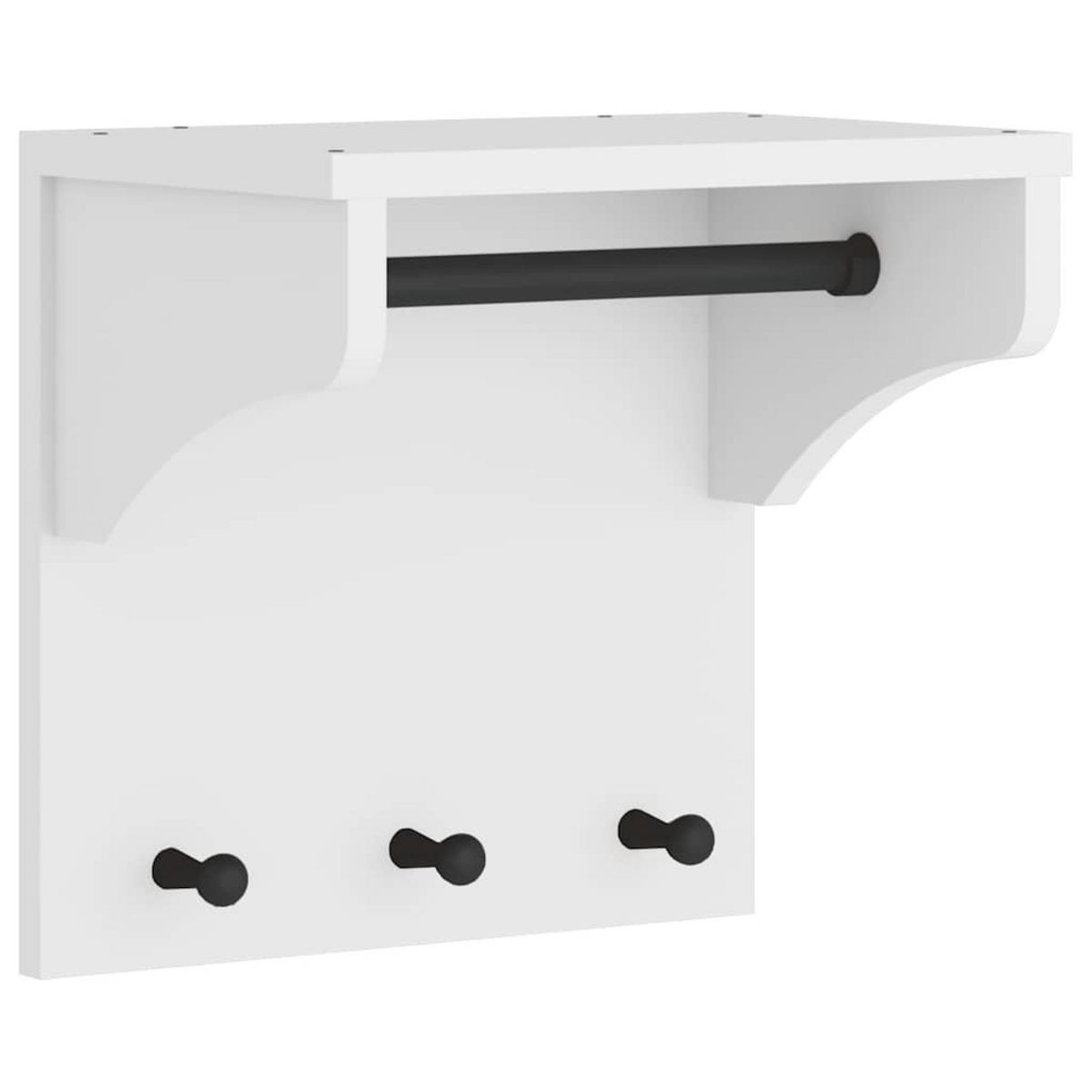 VIDAXL Porte-manteau mural SANDNES blanc 43x30x42 cm bois massif pin