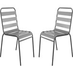 Habitat et Jardin Lot de 2 chaises de jardin en métal empilables  Bilbao  - Taupe