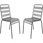 Voir la diapositive 1 : Habitat et Jardin Lot de 2 chaises de jardin en métal empilables  Bilbao  - Taupe