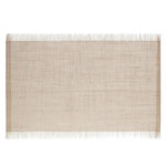 SECRET DE GOURMET Set de Table en Jute  Frange  30x45cm Naturel