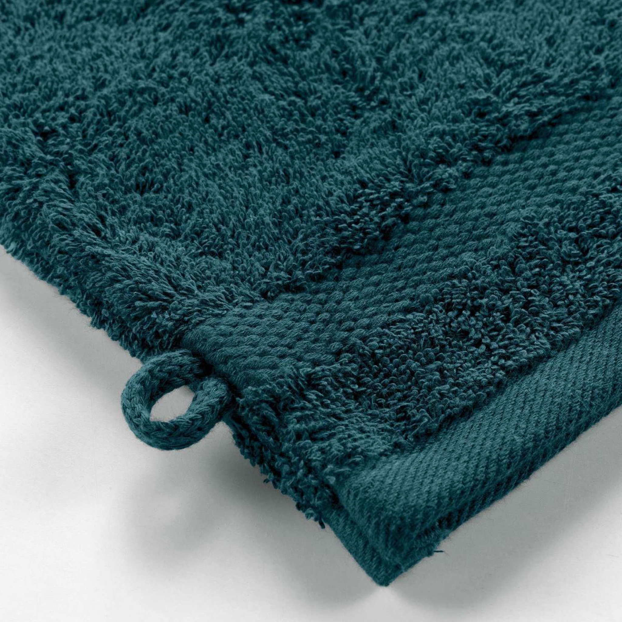 Voir la diapositive 2 : Douceur d'Intérieur Lot de 2 gants de toilette  elegance  15x21cm bleu