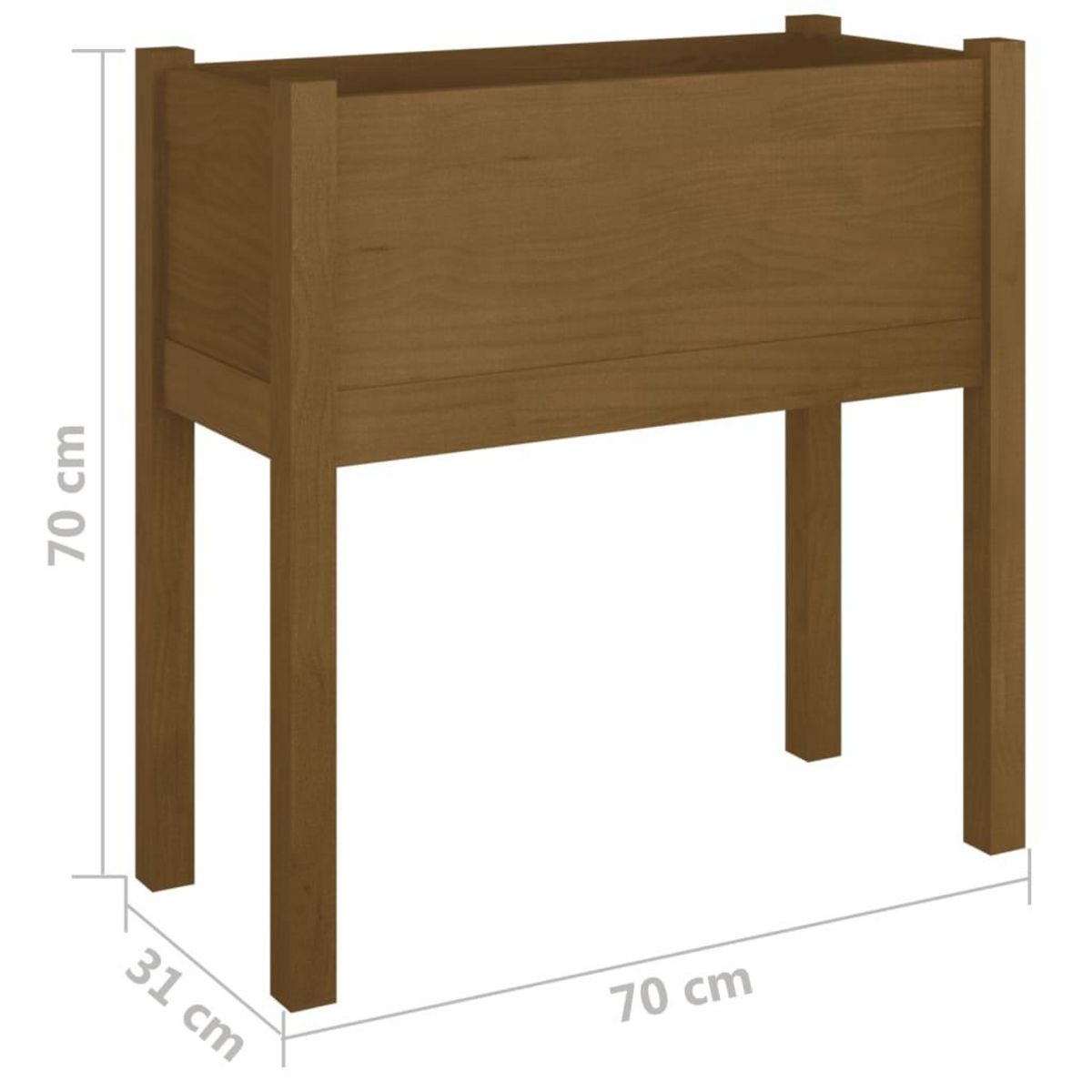 VIDAXL Jardiniere Marron miel 70x31x70 cm Bois de pin massif