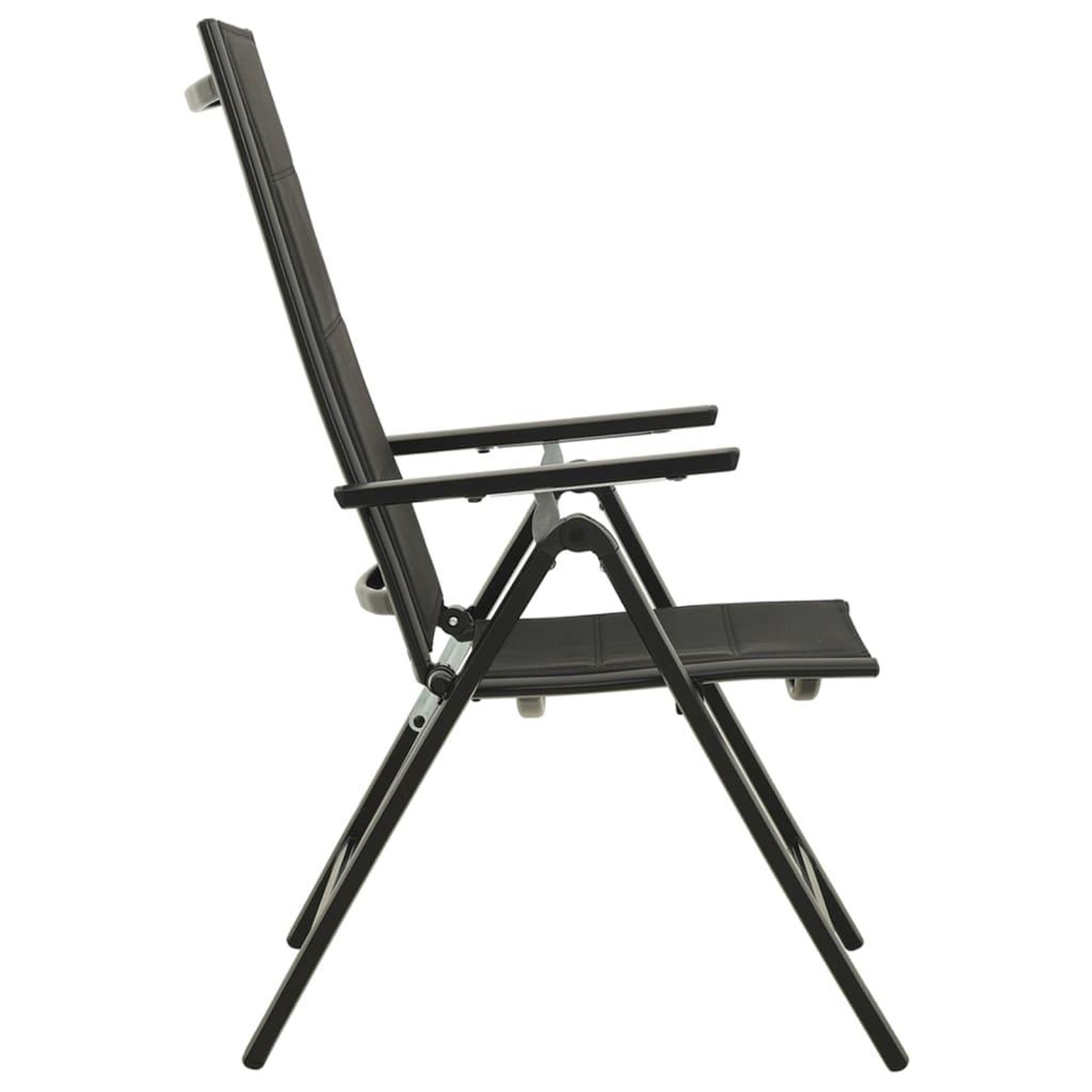 Voir la diapositive 5 : VIDAXL Chaises pliantes 2 pieces en textilene et aluminium noir