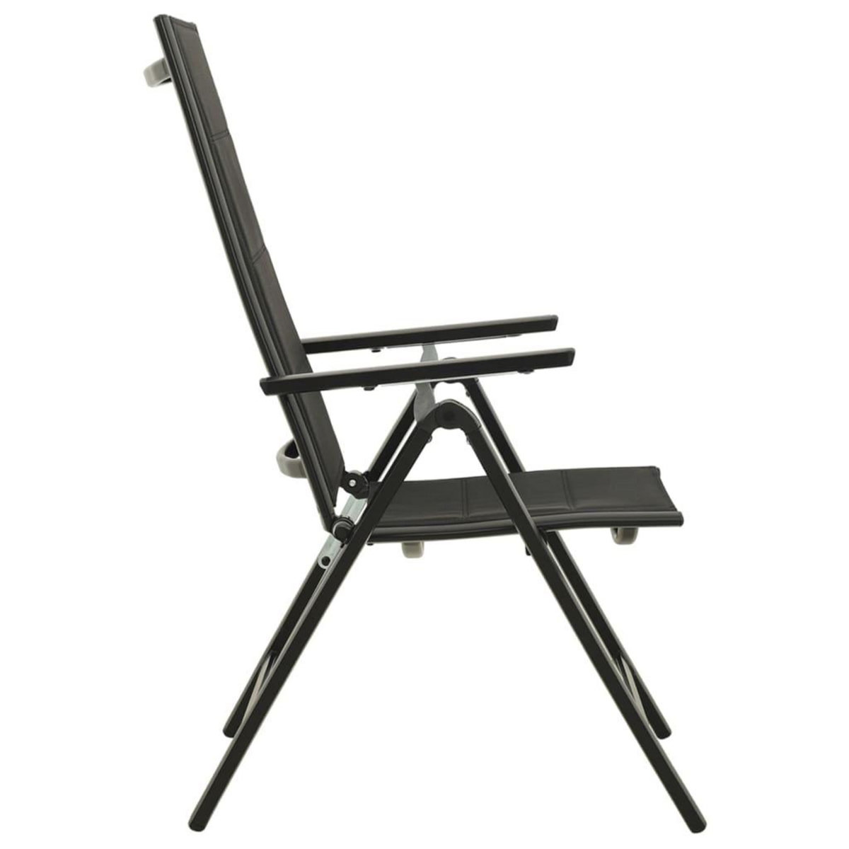 VIDAXL Chaises pliables de jardin lot de 2 Textilene et aluminium Noir
