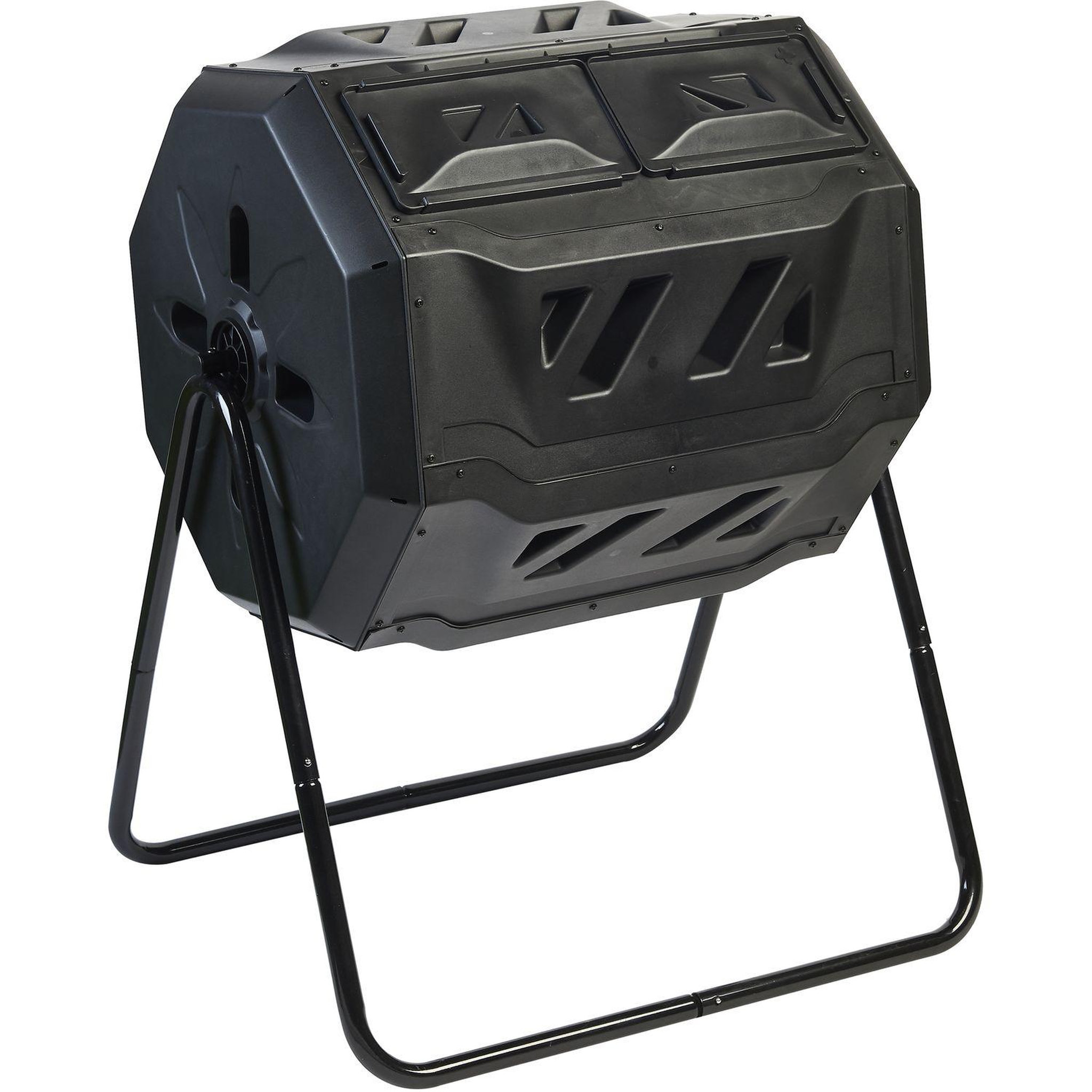 Voir la diapositive 1 : GARDENSTAR Composteur rotatif - Noir - H93 cm