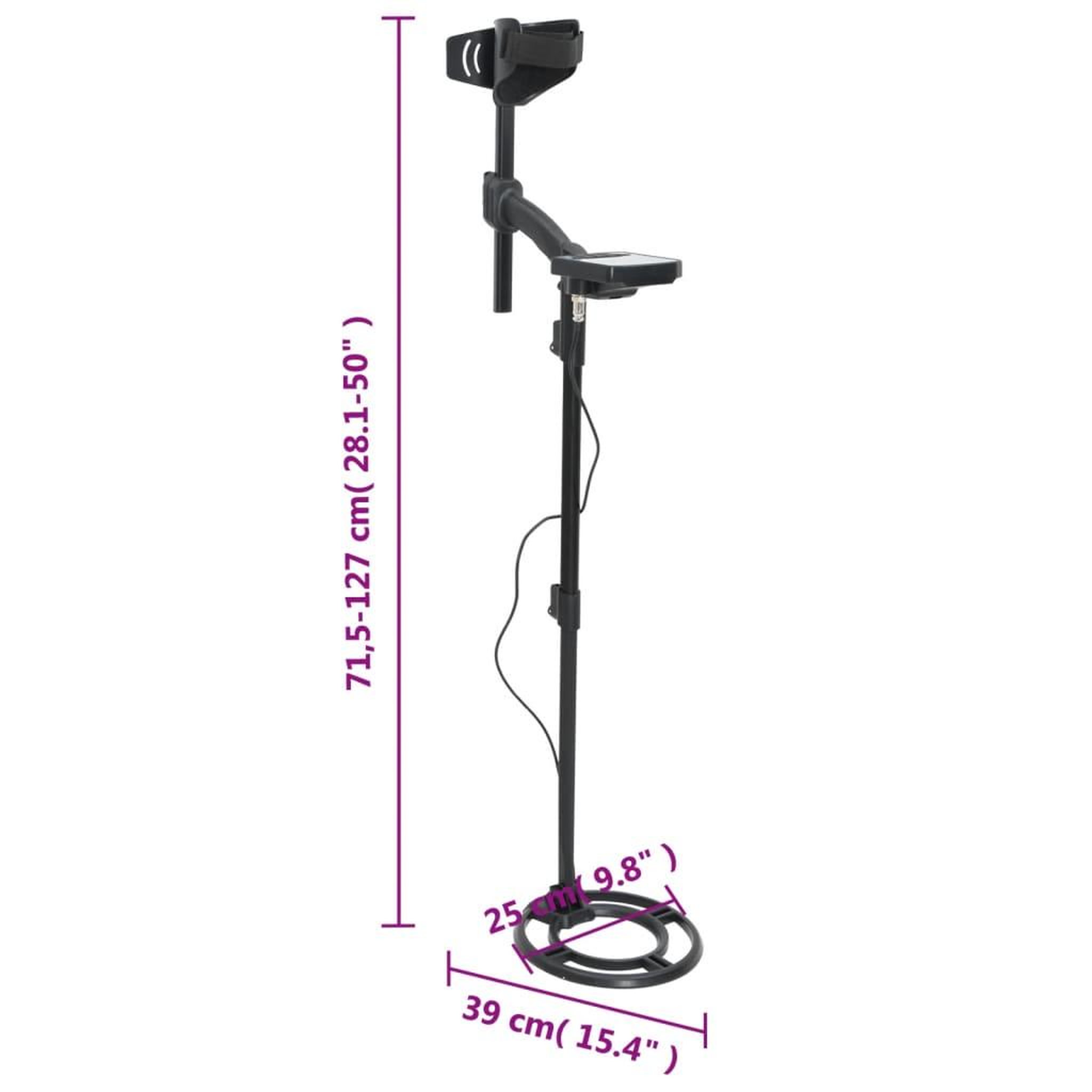Voir la diapositive 6 : VIDAXL Detecteur metaux reglage automatique profondeur recherche 18 cm