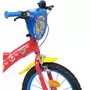 Nickelodeon Vélo 16  Garçon Licence  Pat Patrouille  + Casque pour enfant de5 à 7 ans avec stabilisateurs à molettes - 2 freins