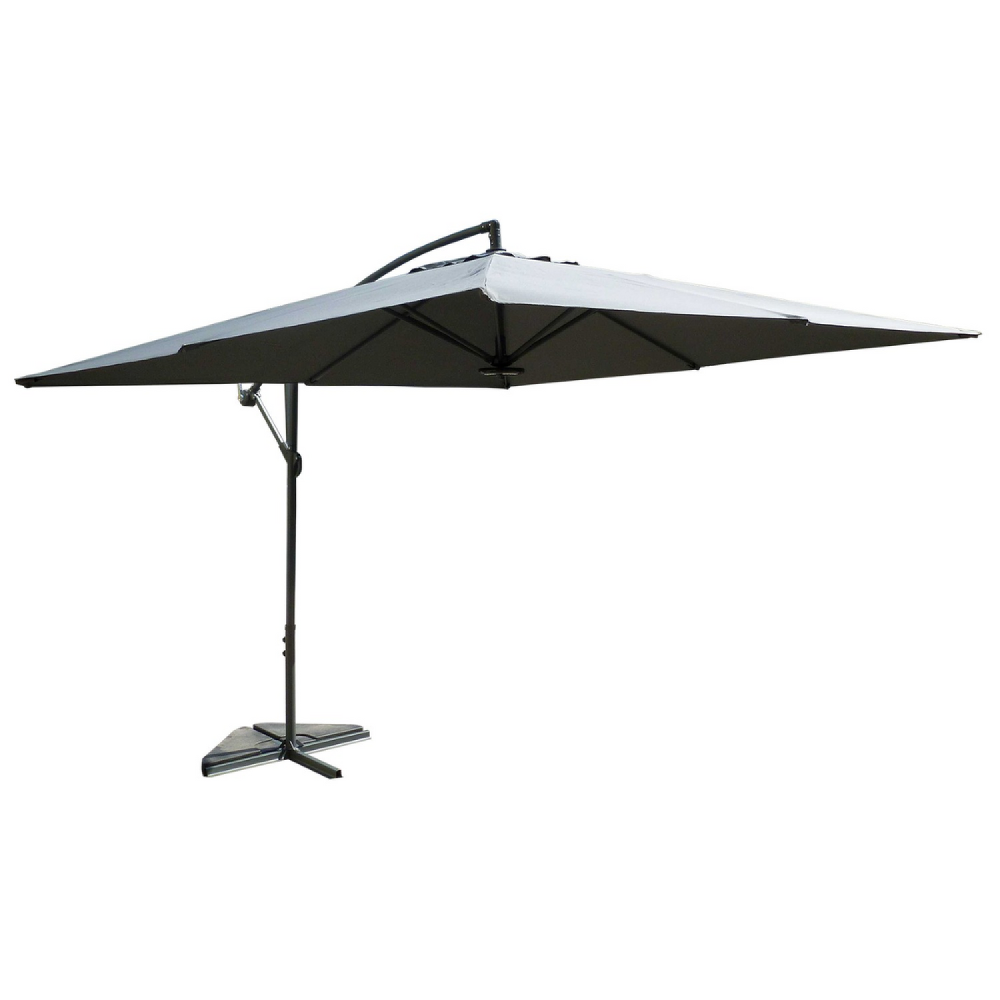 CONCEPT USINE Parasol  gris déporté carré 3 x 3 m led SOLENZARA