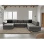 Voir la diapositive 2 : BEST MOBILIER Chuck - canapé panoramique xxl - convertible avec coffre - 7 places - droit