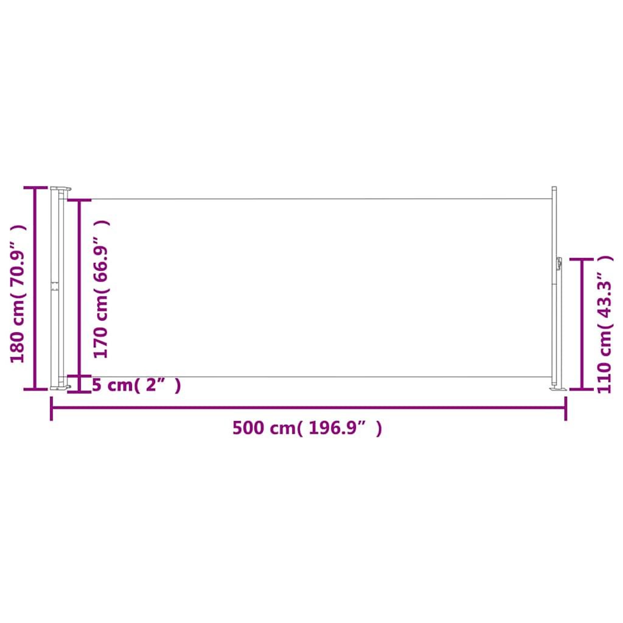 Voir la diapositive 6 : VIDAXL Auvent lateral retractable de patio 180x500 cm Bleu