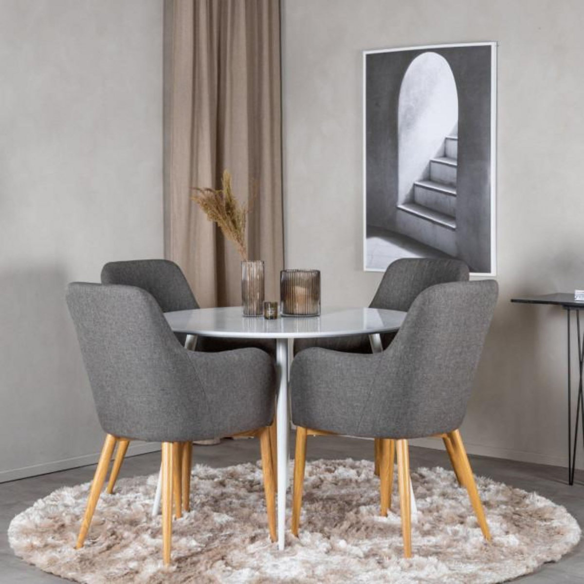 Paris Prix Table à Manger Ronde  Plaza  100cm Blanc