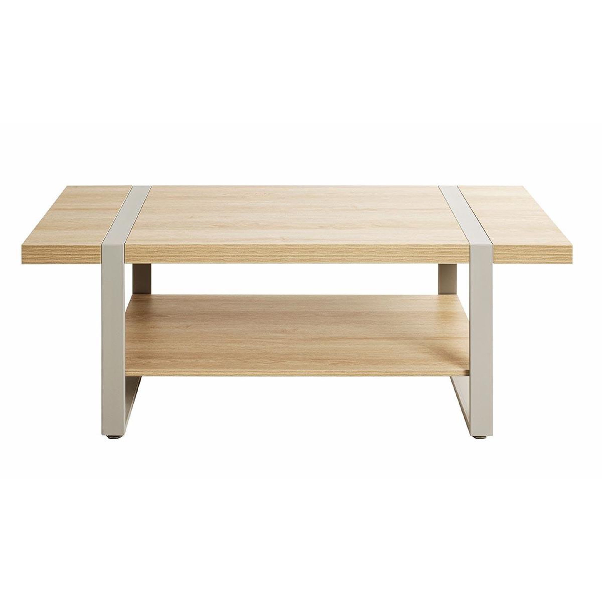Voir la diapositive 2 : Paris Prix Table basse 2 niveaux  evy  120cm naturel & gris