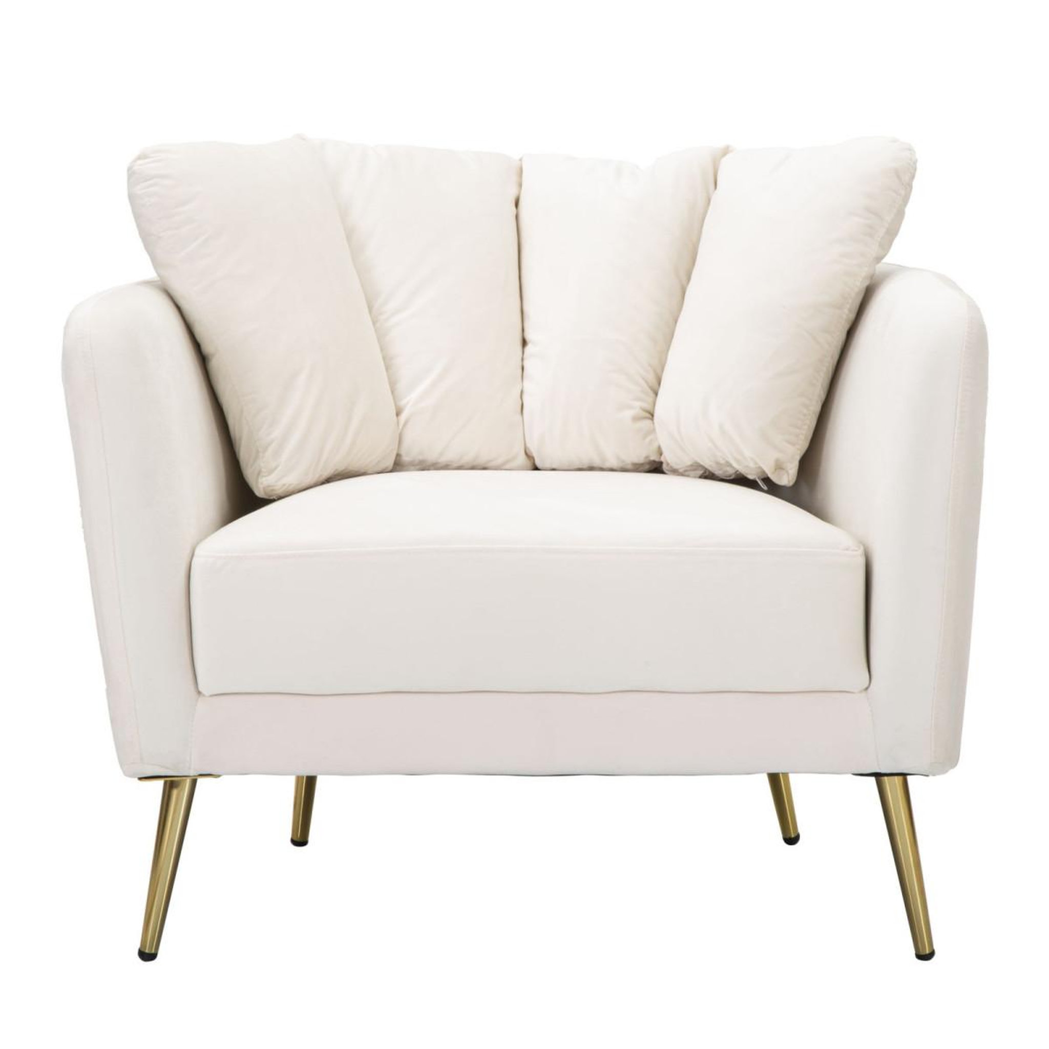 Voir la diapositive 2 : Paris Prix Fauteuil design en tissu  kiev  88cm crème