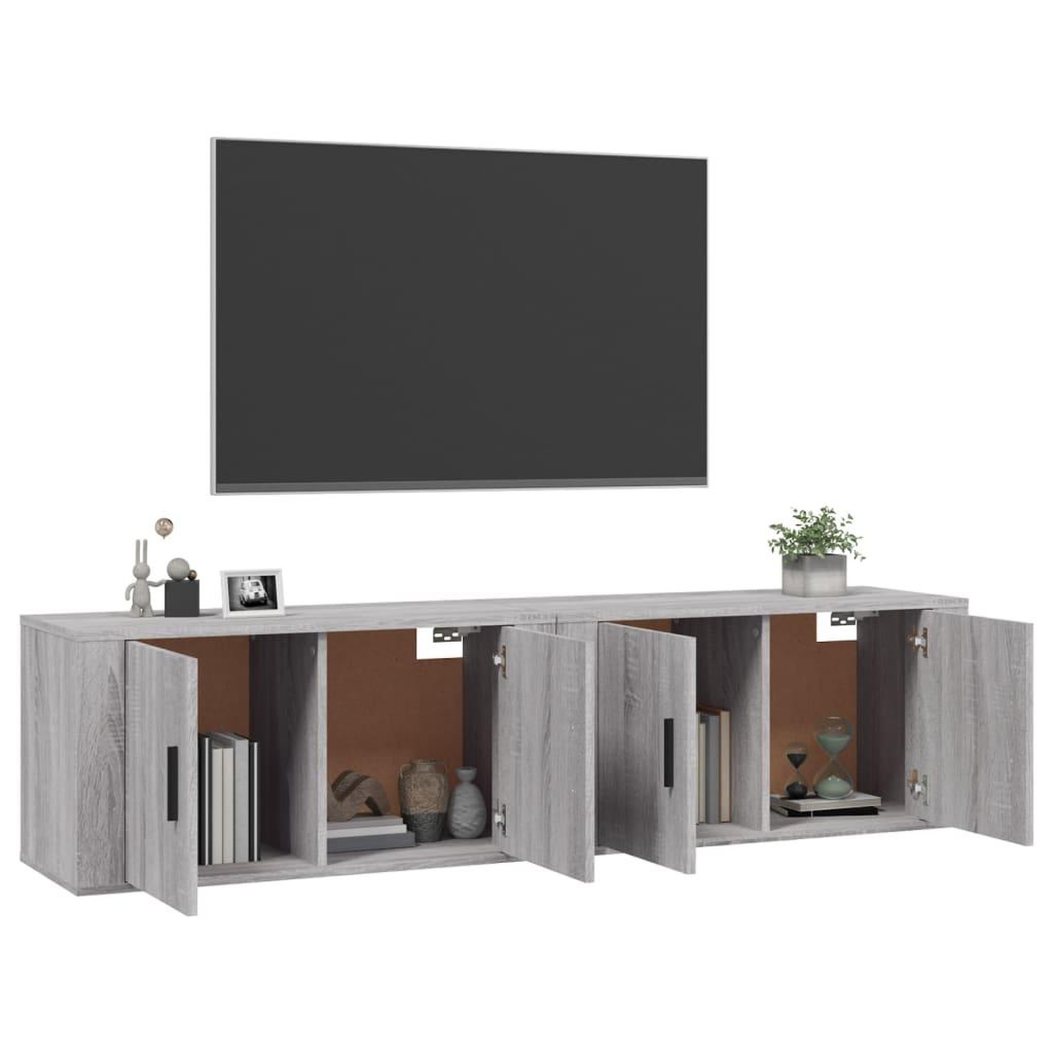 Voir la diapositive 3 : VIDAXL Meubles TV muraux 2 pcs sonoma gris 80x34,5x40 cm