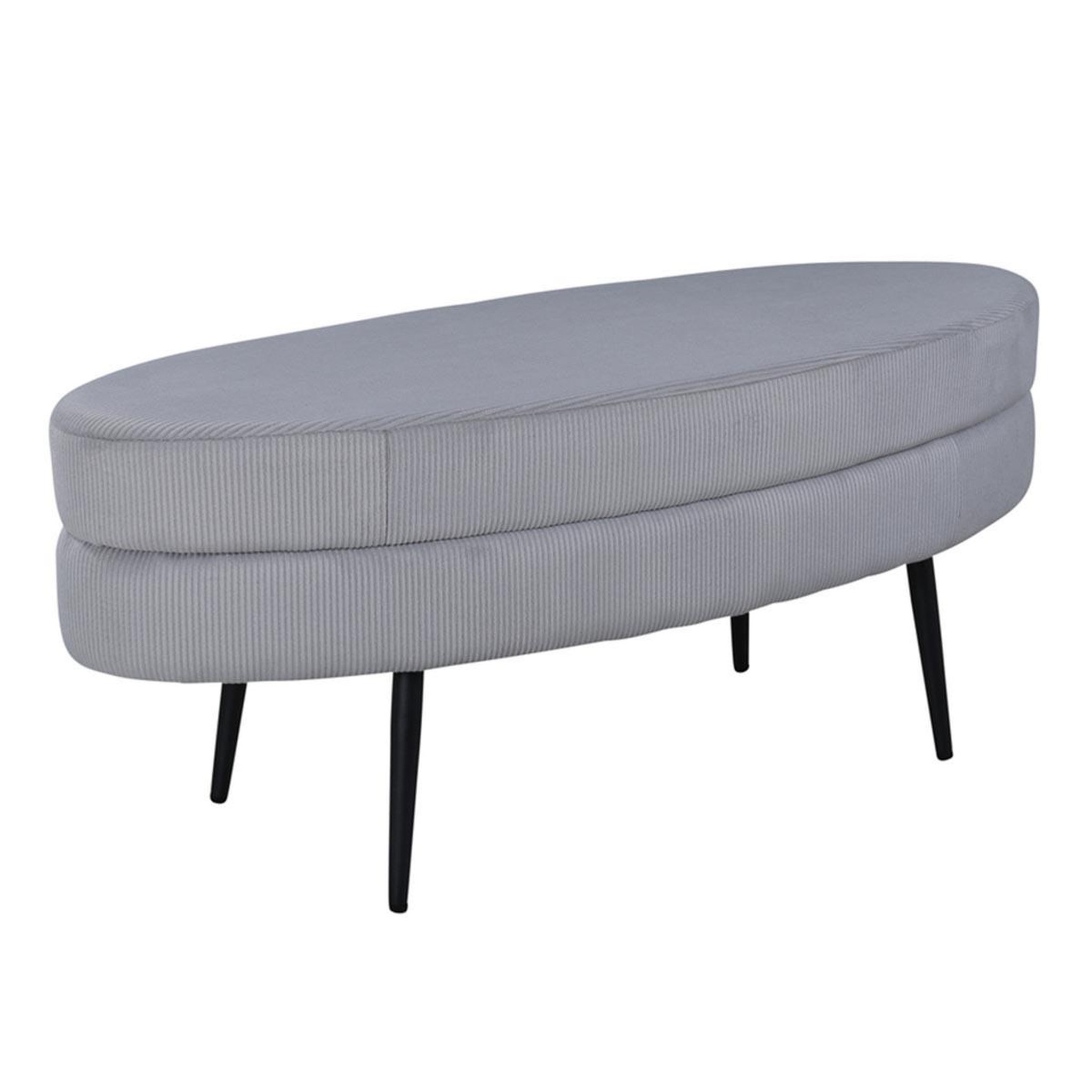 Paris Prix Pouf en velours côtelé  otto  100cm gris clair