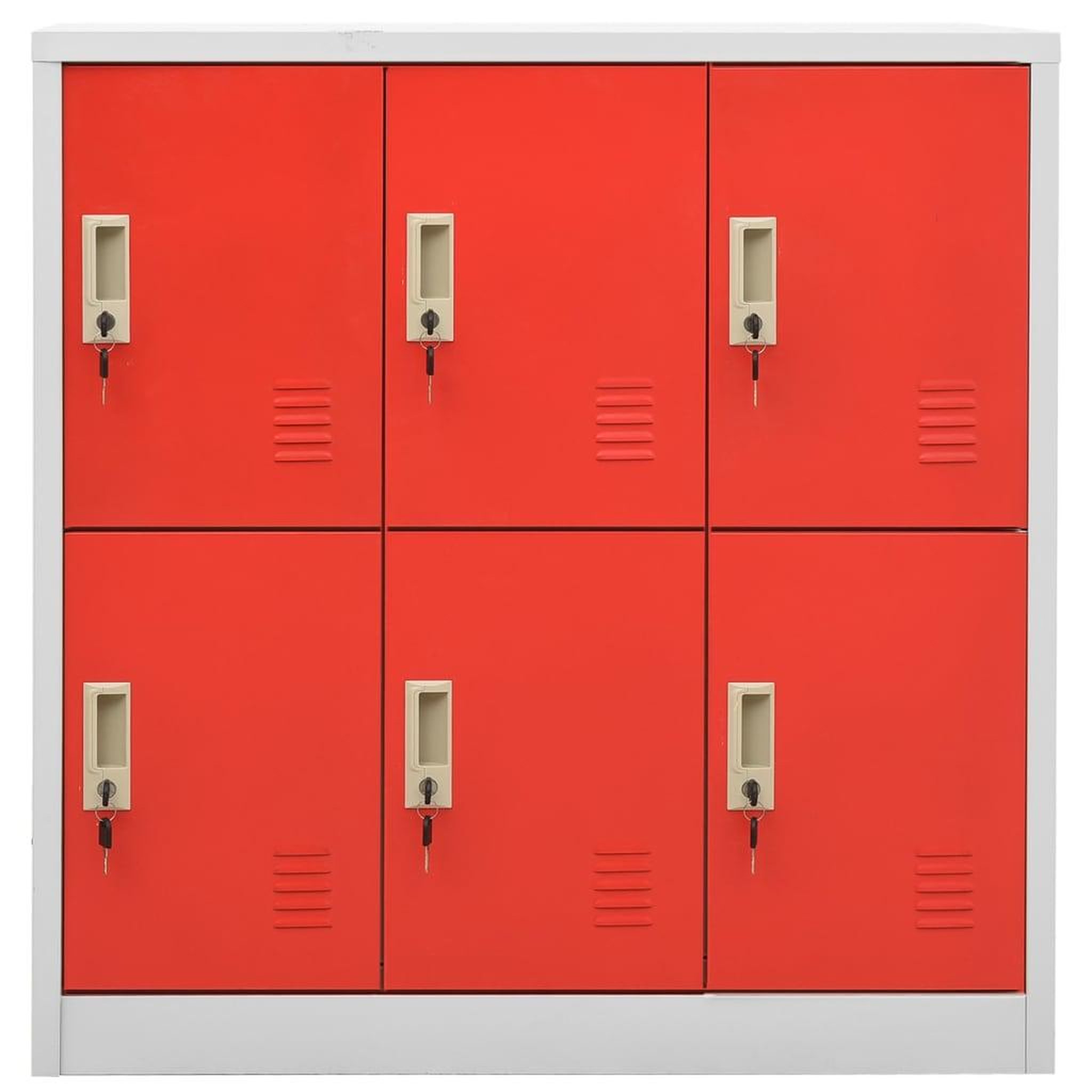 Voir la diapositive 3 : VIDAXL Armoires a casiers 5 pcs Gris clair et rouge 90x45x92,5cm Acier