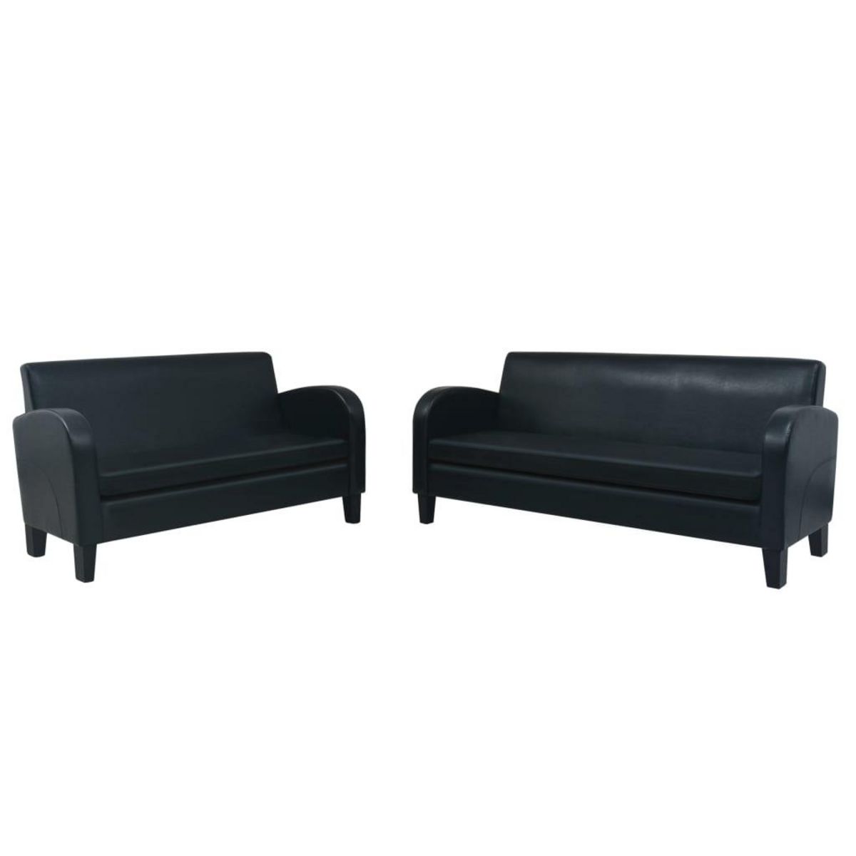 VIDAXL Ensemble de canapes 2 pcs cuir synthetique noir