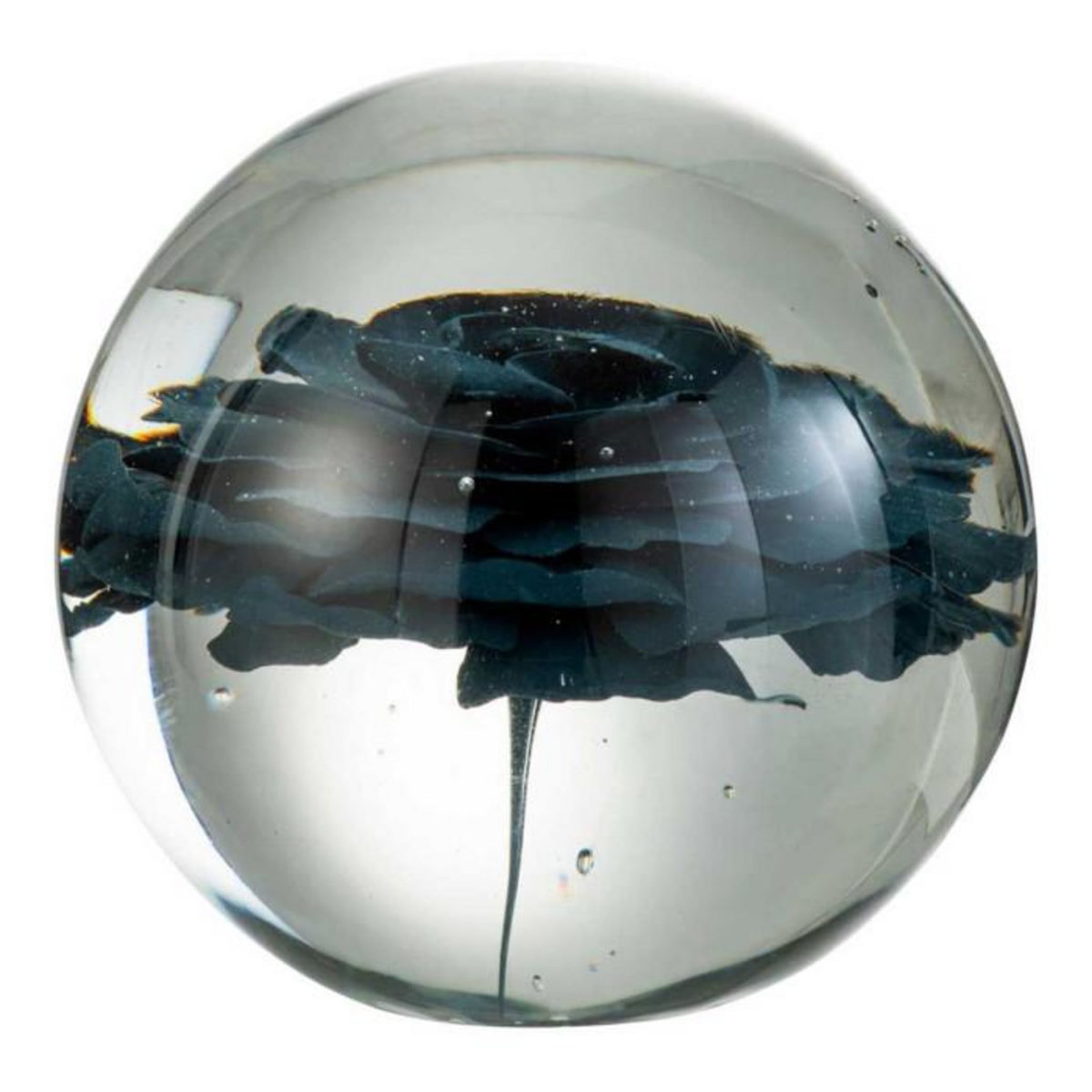 Paris Prix Presse-Papier en Verre  Fleur  12cm Bleu