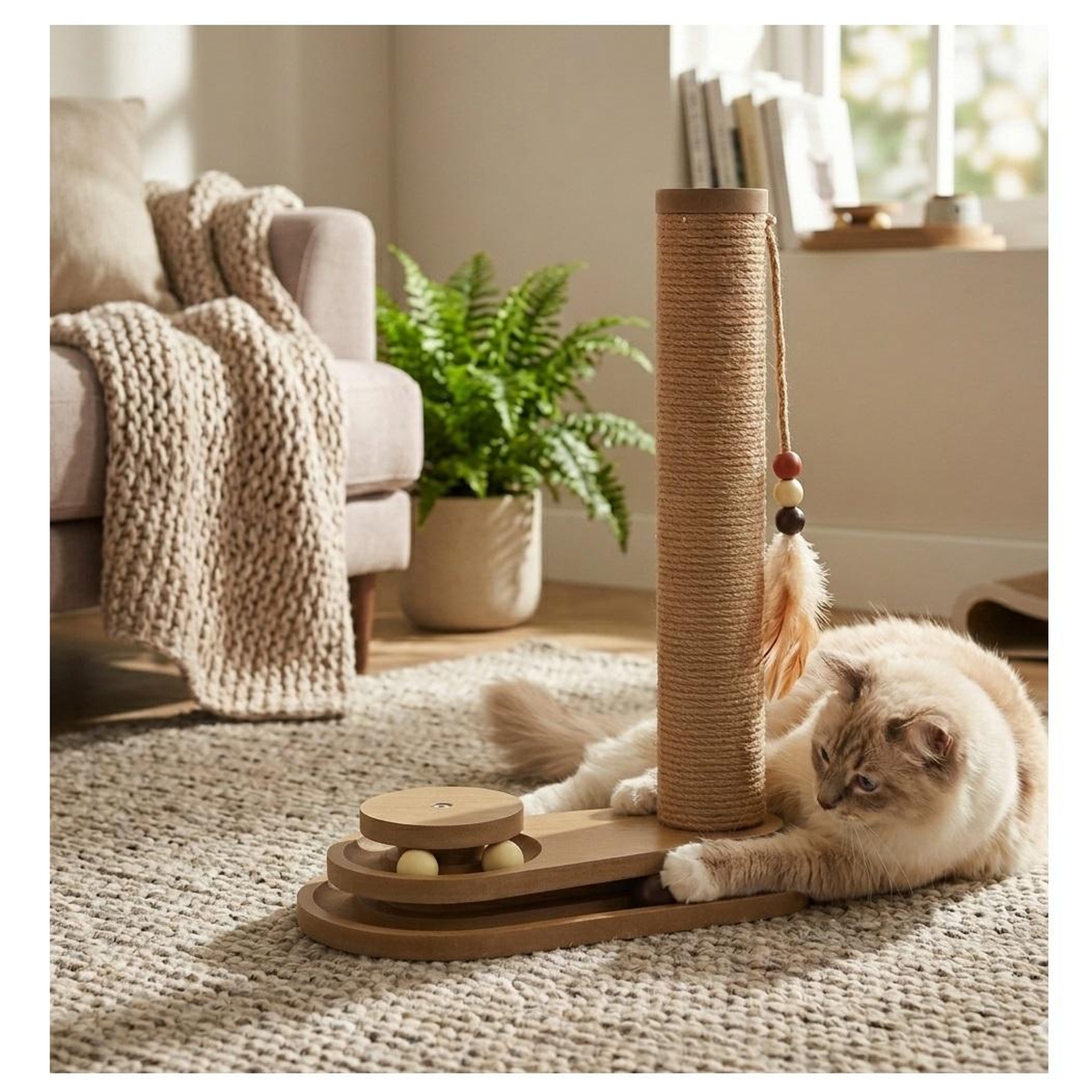 Voir la diapositive 4 : Eden Jeu a griffer avec circuit a balle brun pour chat