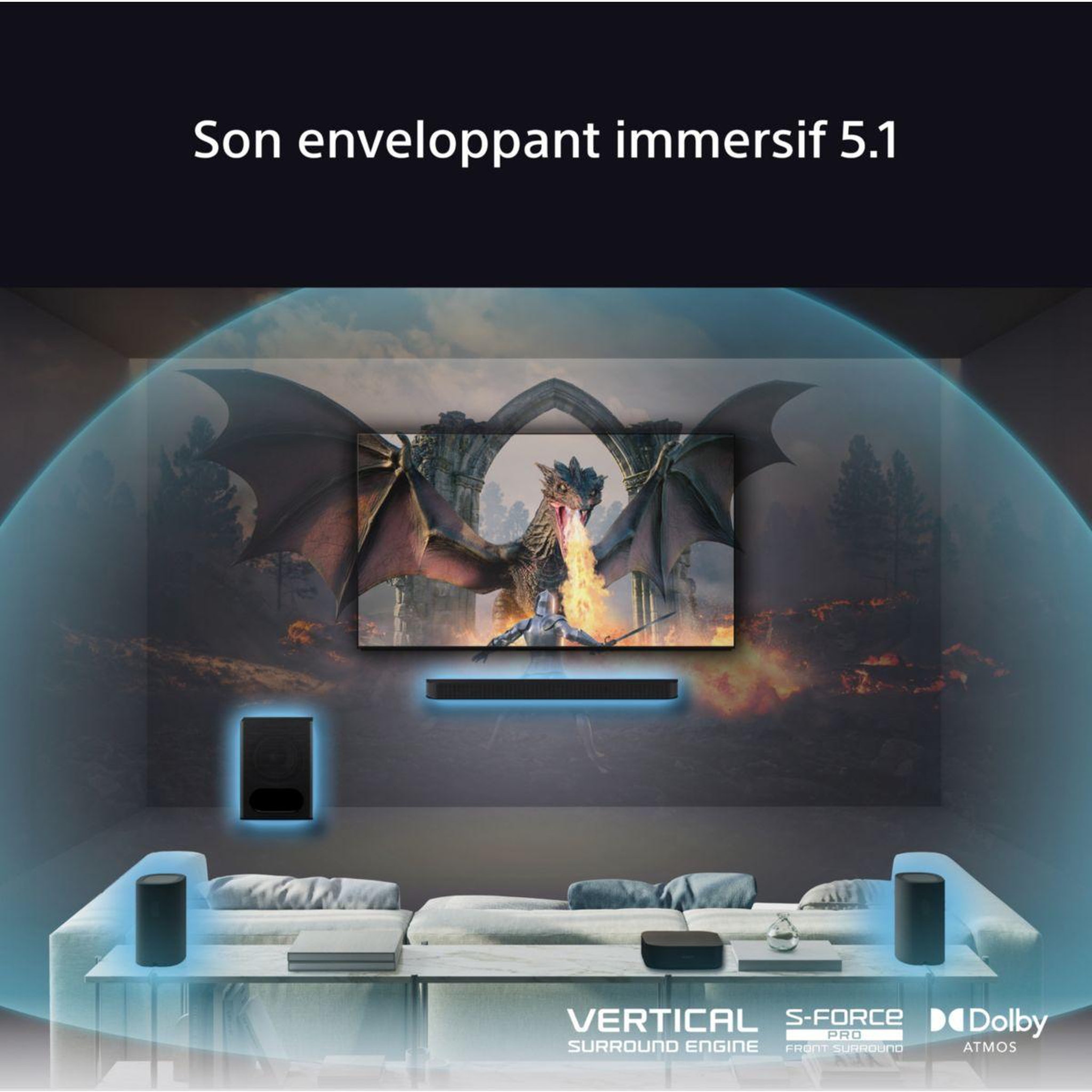 Voir la diapositive 5 : SONY Barre de son Theatre System 6