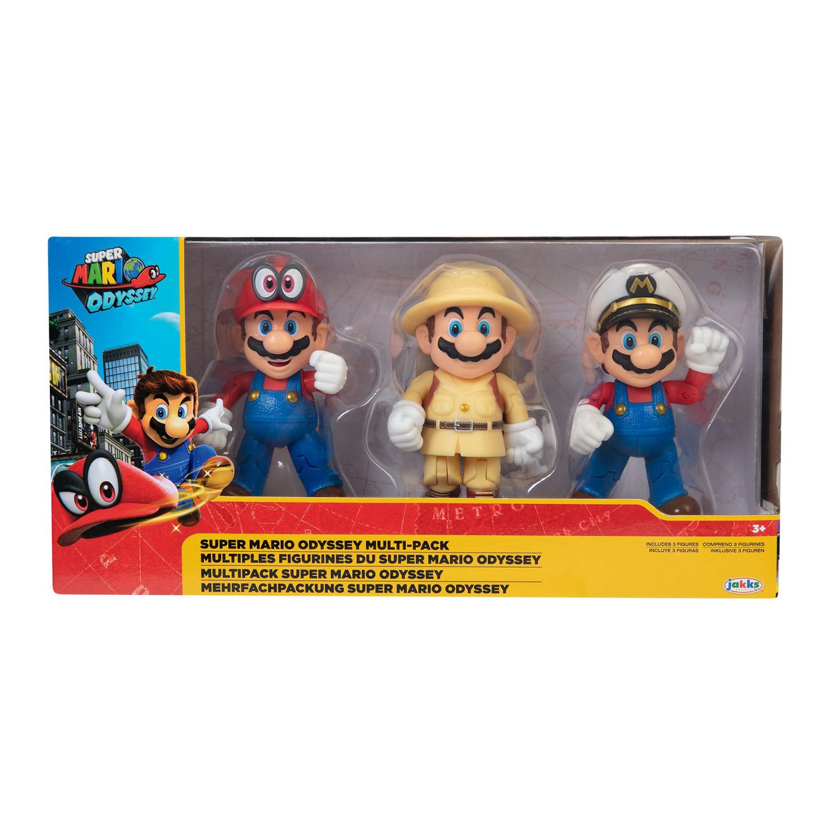 JAKKS PACIFIC Coffret de 3 figurines 10 cm Super Mario Odyssey