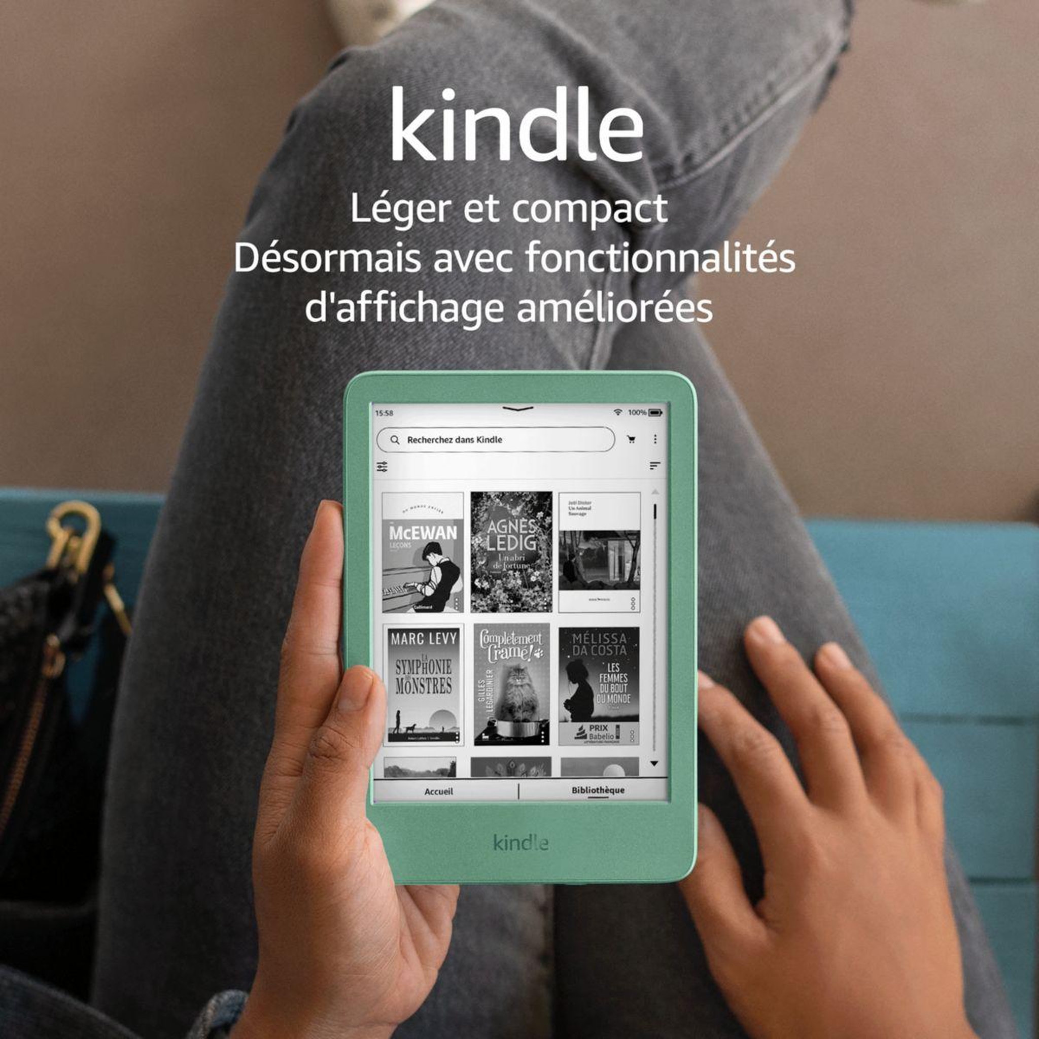 Voir la diapositive 2 : AMAZON Liseuse eBook Kindle 16 Go Vert Matcha (modèle 2024)