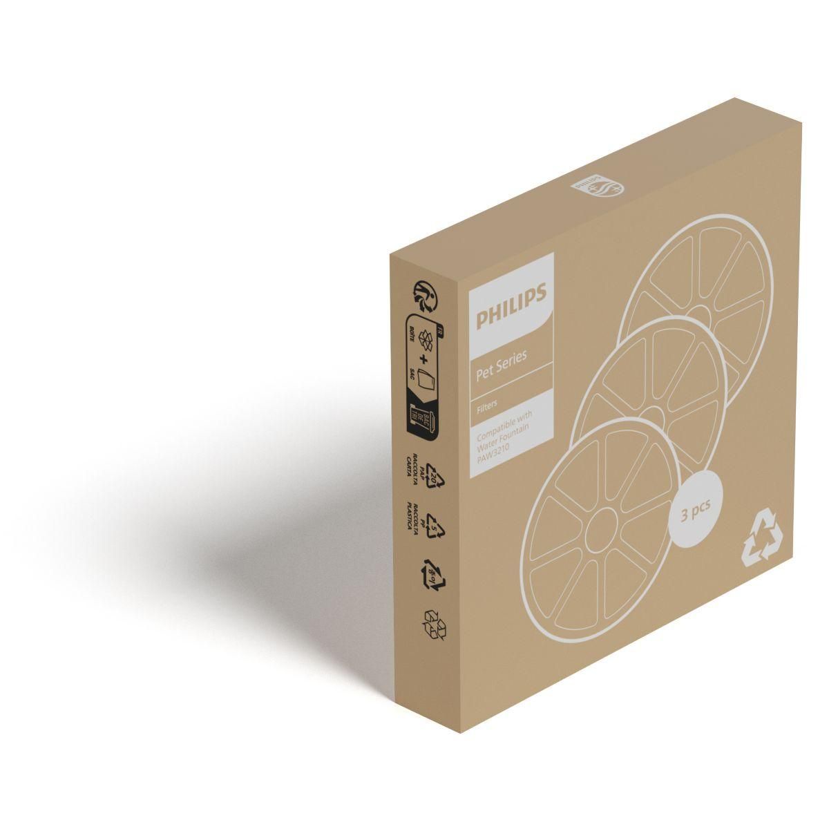 Philips Filtre à eau PAW0010/01 x3 pour fontaine Philips Série Pet