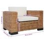 Voir la diapositive 6 : VIDAXL Fauteuil avec coussins Rotin naturel
