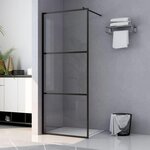 VIDAXL Paroi de douche a l'italienne a verre ESG Noir 90x195 cm