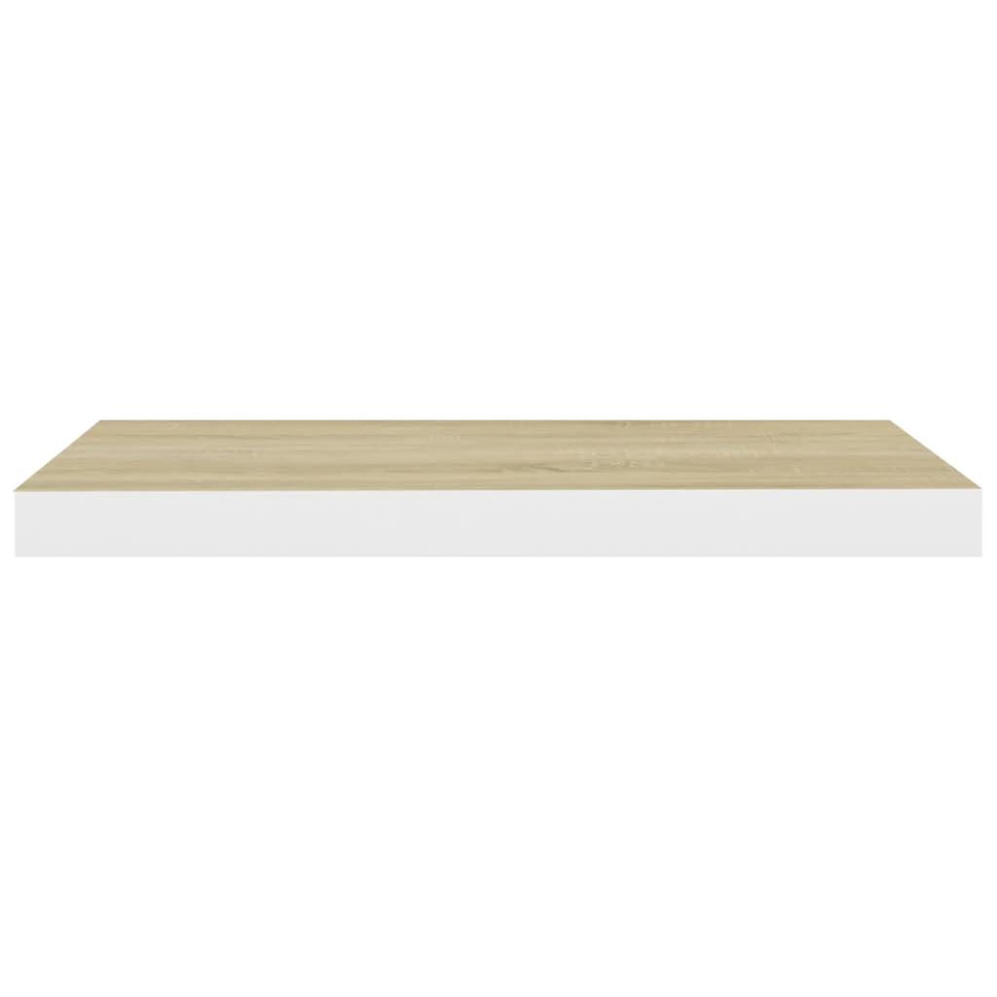 Voir la diapositive 4 : VIDAXL Etagere murale flottante chene et blanc 60x23,5x3,8 cm MDF