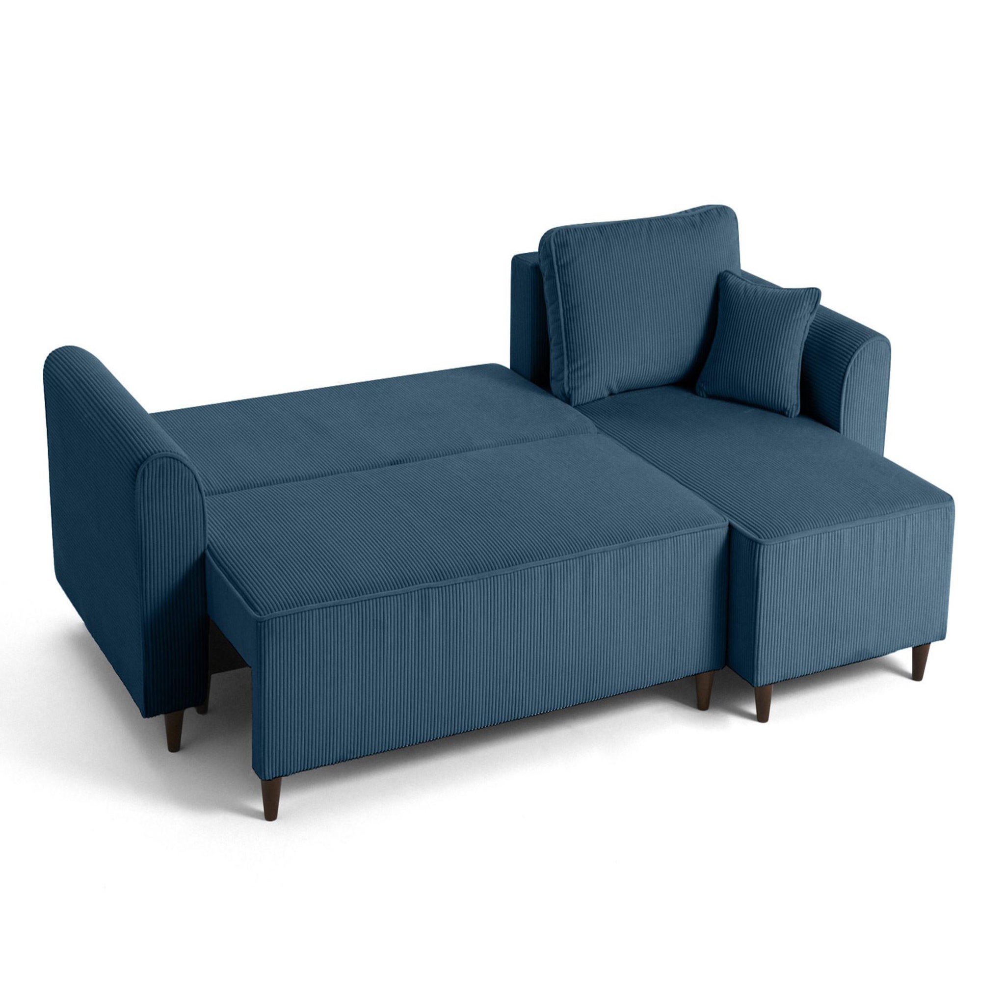Voir la diapositive 3 : BEST MOBILIER Saphir - canapé d'angle réversible 4 places - convertible avec coffre - en velours côtelé