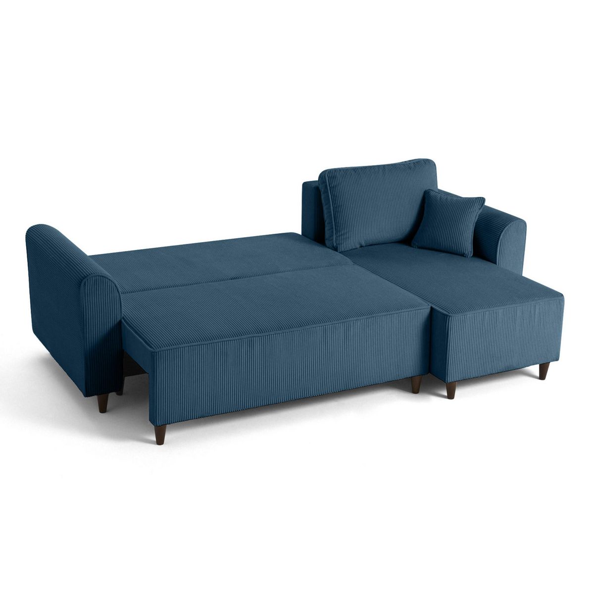 BEST MOBILIER Saphir - canapé d'angle réversible 4 places - convertible avec coffre - en velours côtelé