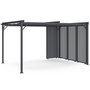 Voir la diapositive 4 : ID MARKET Pergola édition collector persiennes verticales toit rétractable 3x4 M 4 pans modulables gris anthracite