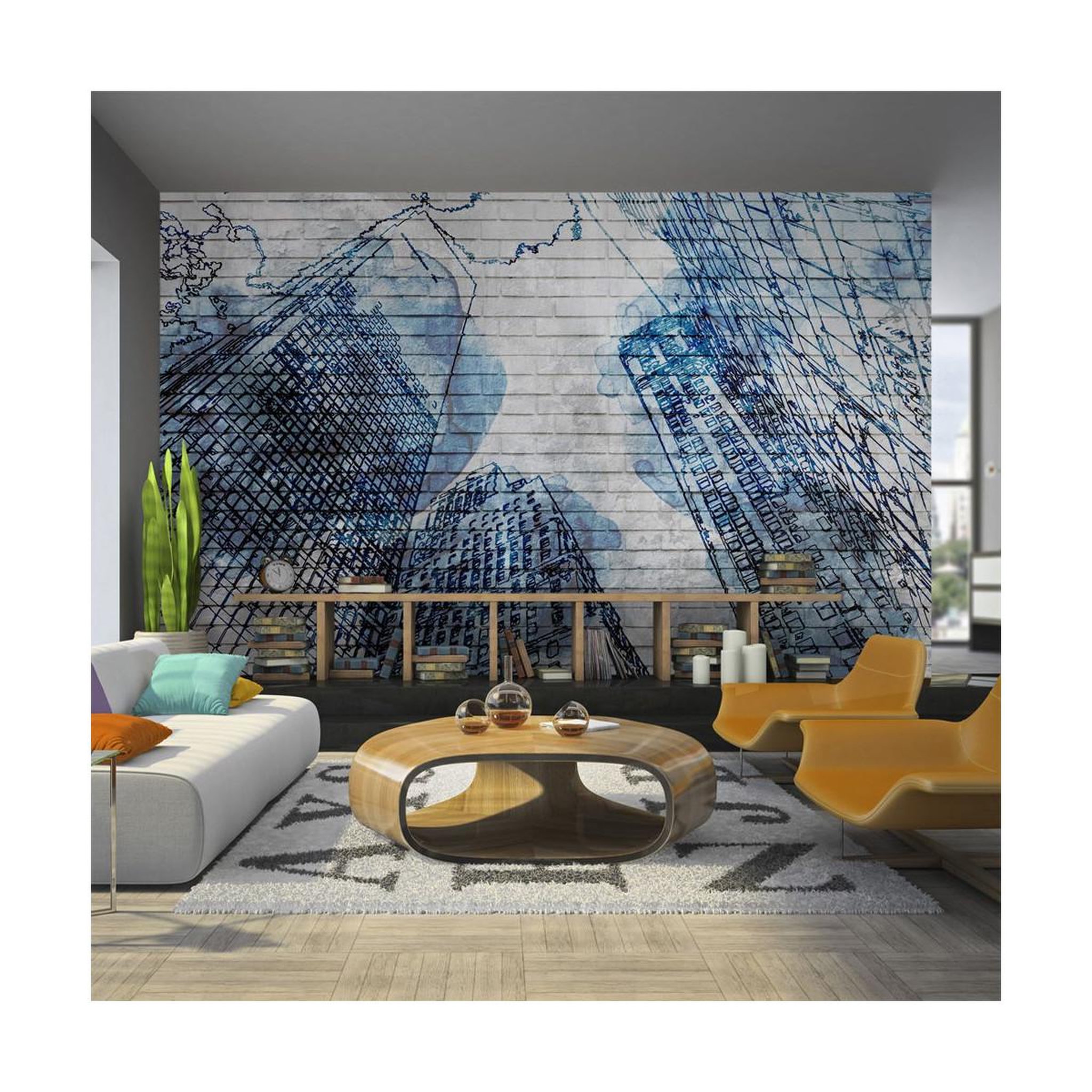 Paris Prix Papier peint  inky new york. Coloris disponibles : Multicolore