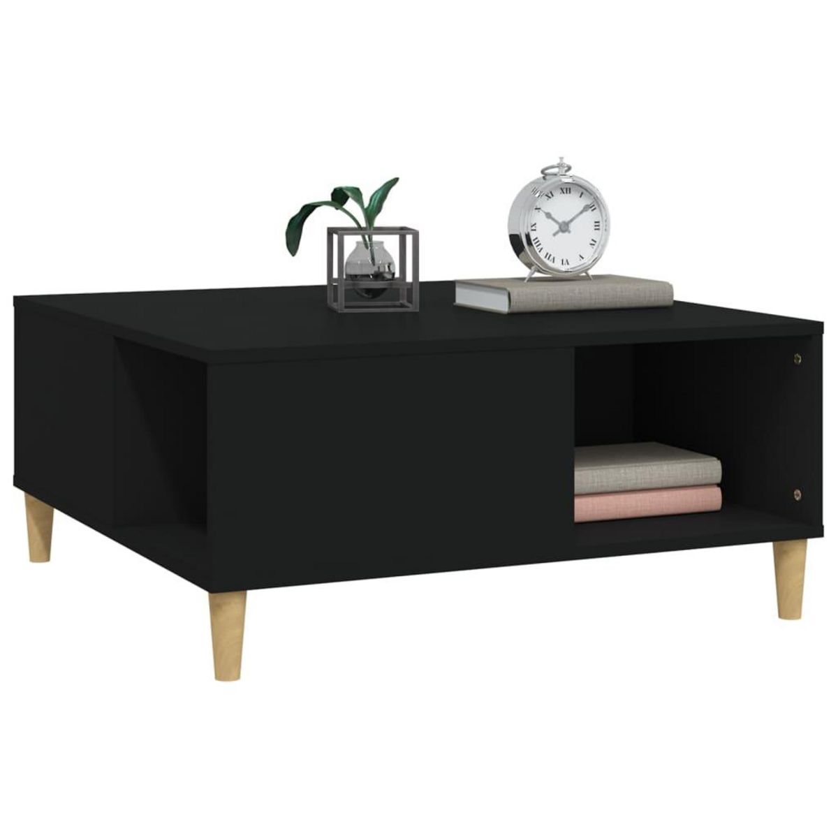 VIDAXL Table basse noir 80x80x36,5 cm bois d'ingenierie