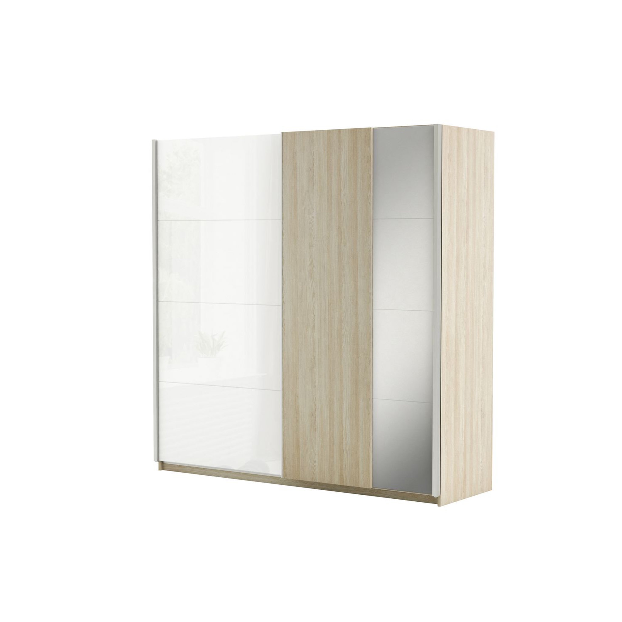 Voir la diapositive 3 : Armoire 2 portes coulissantes avec 1 miroir L203 ELIA