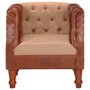 Voir la diapositive 2 : VIDAXL Chaise cabriolet marron cuir veritable bois de manguier massif