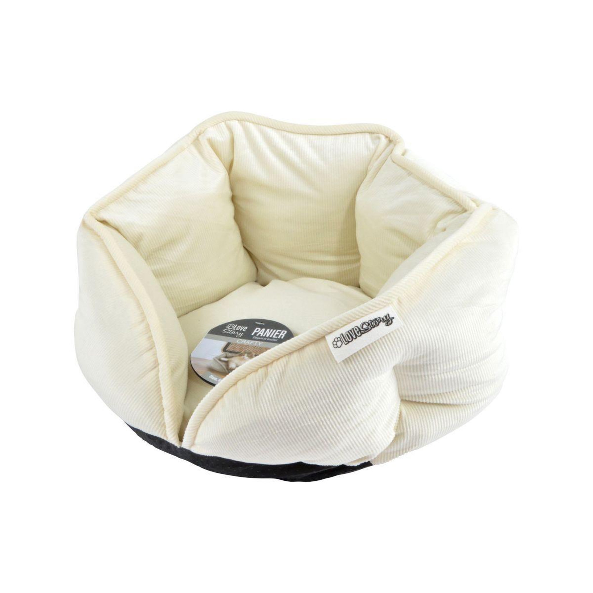 Voir la diapositive 6 : LOVE STORY Panier chien & chat velours  crafty  40cm écru
