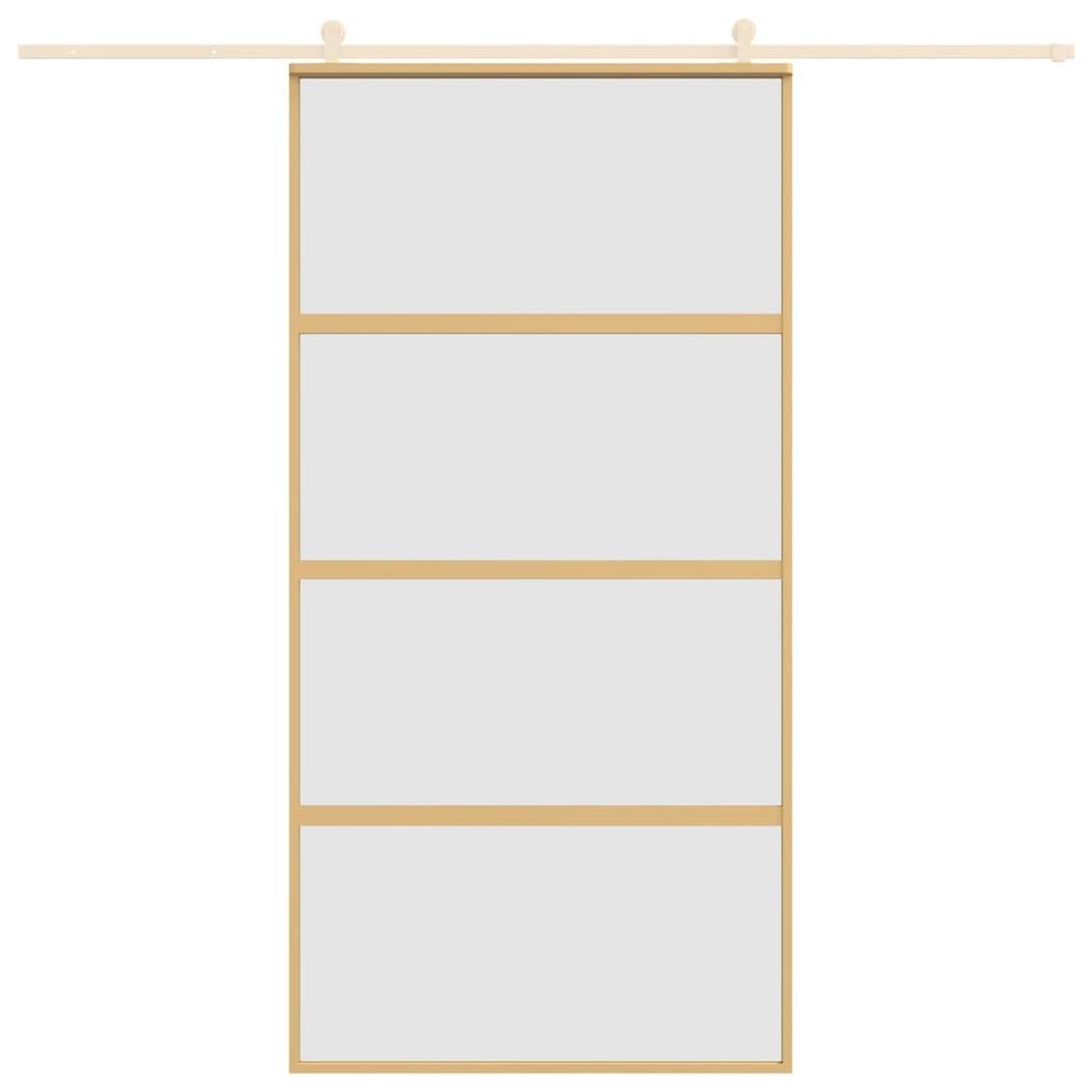 Voir la diapositive 3 : VIDAXL Porte coulissante dore 102,5x205 cm verre ESG depoli aluminium