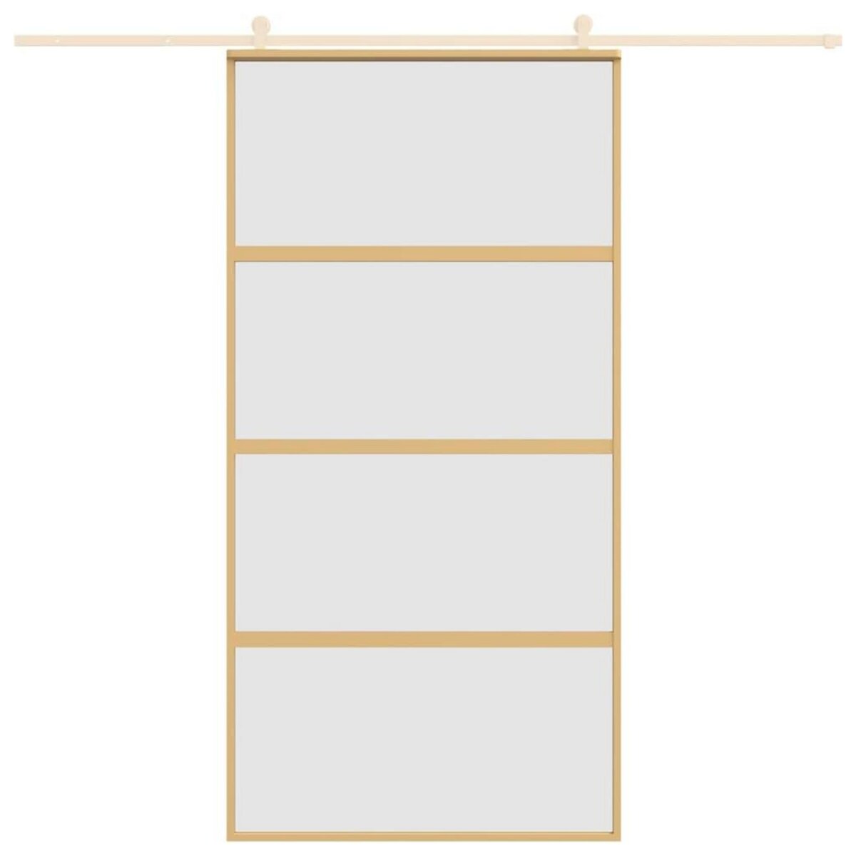 VIDAXL Porte coulissante dore 102,5x205 cm verre ESG depoli aluminium